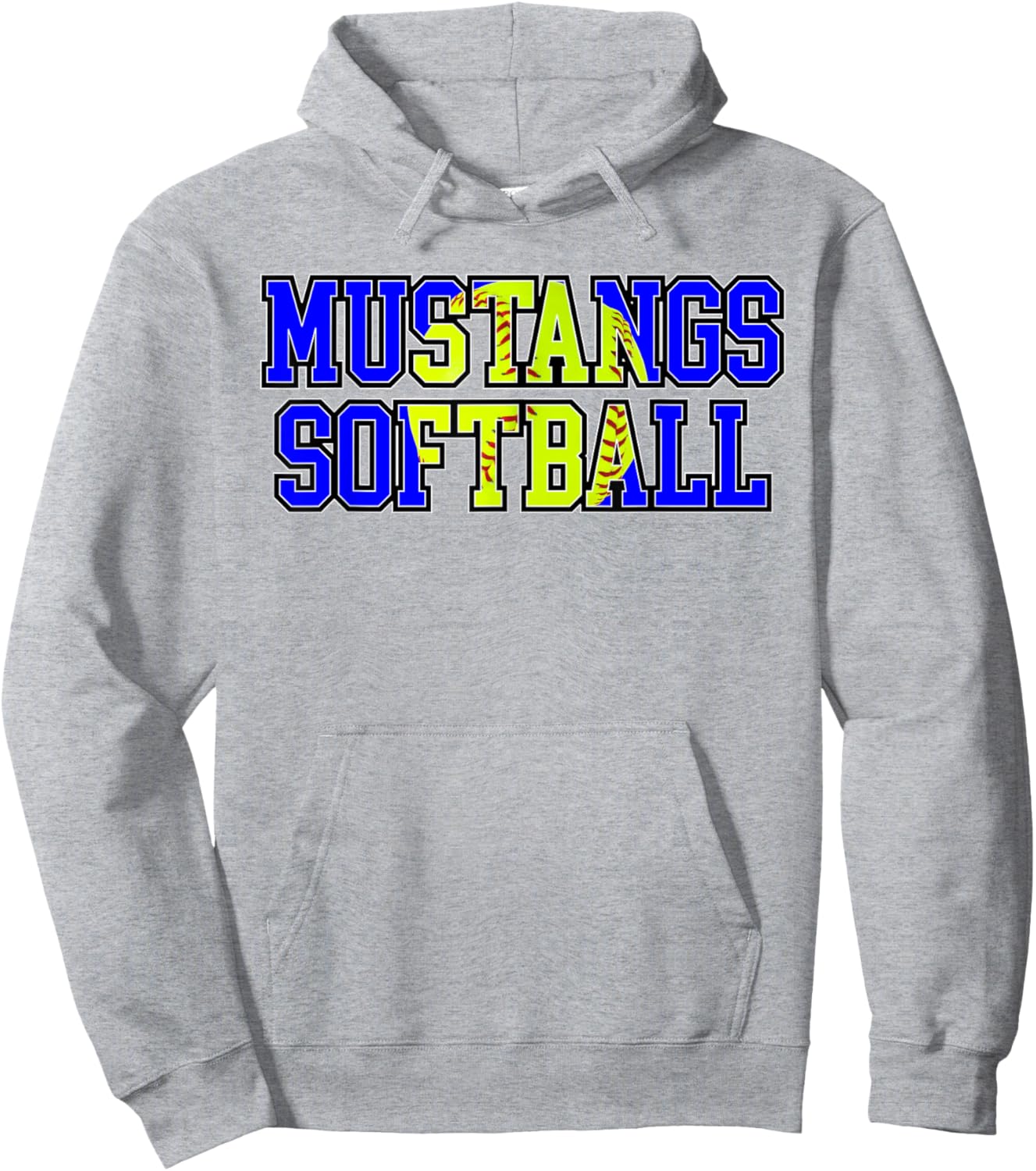 Mustangs Softball Mom Blue Mustang Pride Game Day Team Hoodie - Hoodie | Ash