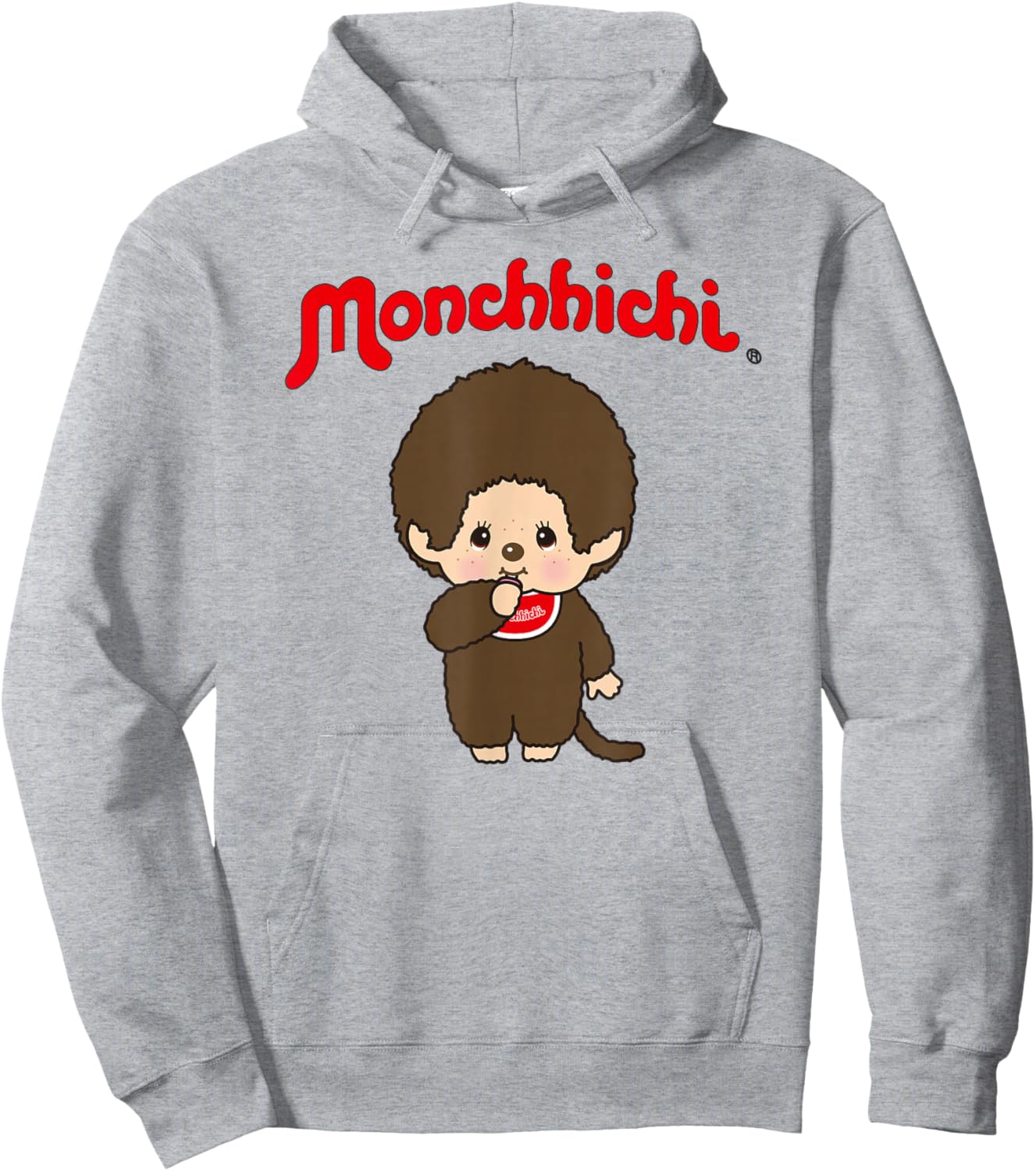 Monchhichi Cute Stance Thumbs Up Fluffy Little Guy Hoodie - Hoodie | Ash