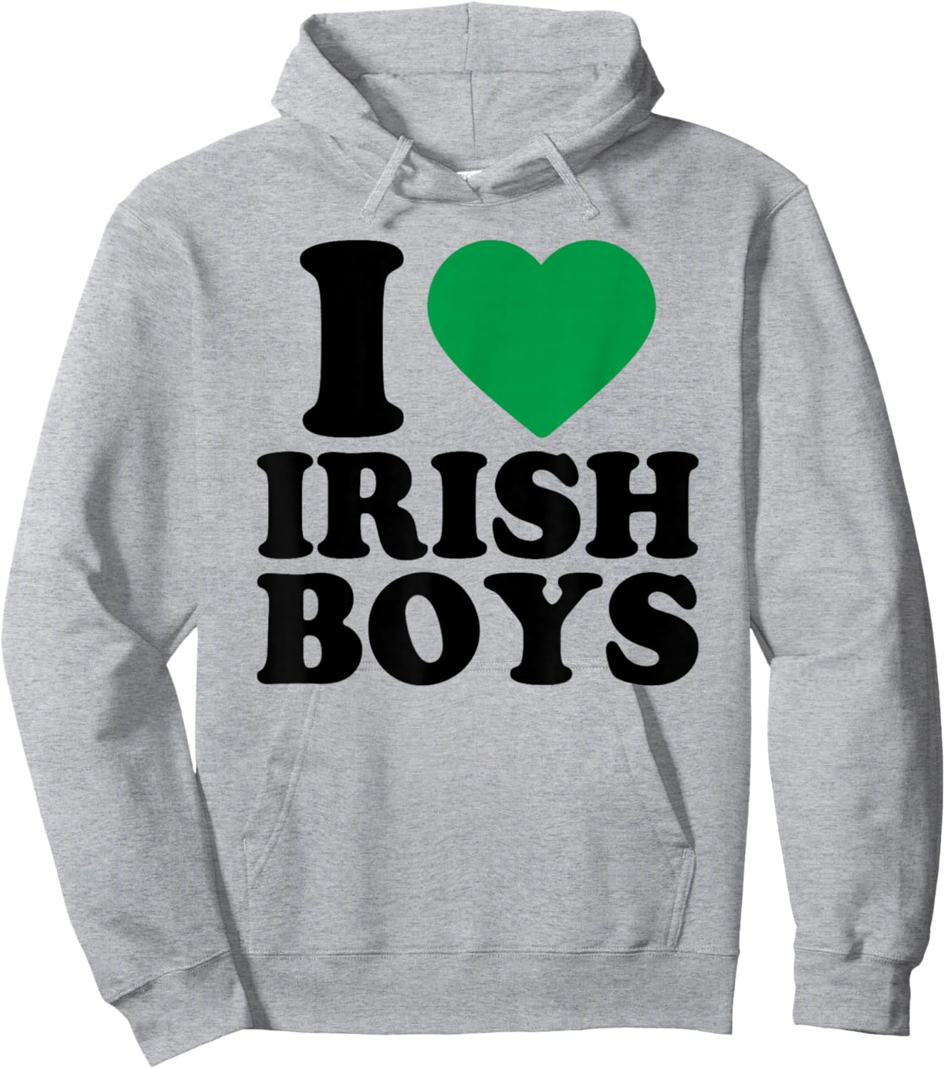 I Love Irish Boys Shirt Green Heart Shamrock St Patricks Day Hoodie - Hoodie | Ash