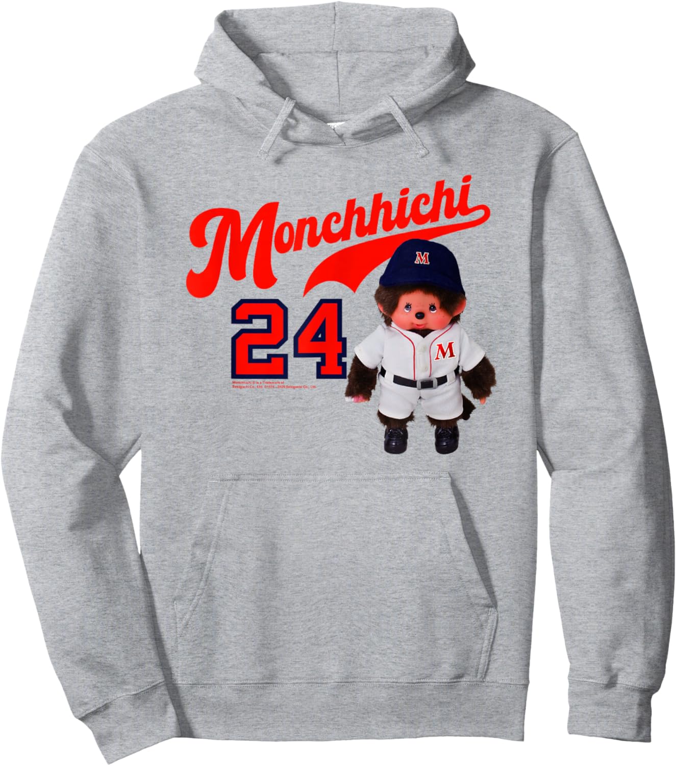 Monchhichi Little Baseball Player #24 Vintage Photo Hoodie - Hoodie | Ash