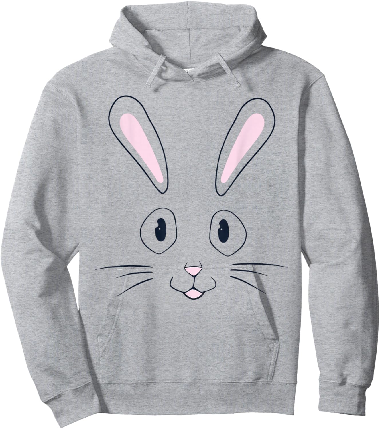 Bunny Face Easter Bunny Rabbit Face Funny Easter Basket Kids Hoodie - Hoodie | Ash