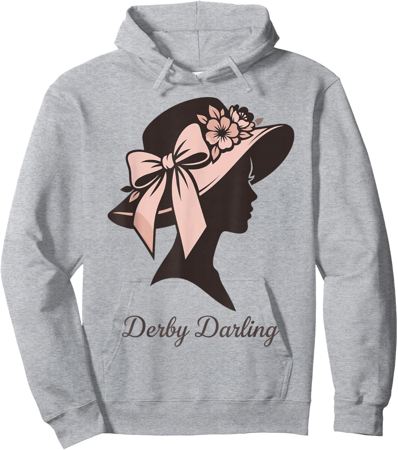 Derby Darling Floral Hat Southern Race Day Hoodie - Hoodie | Ash