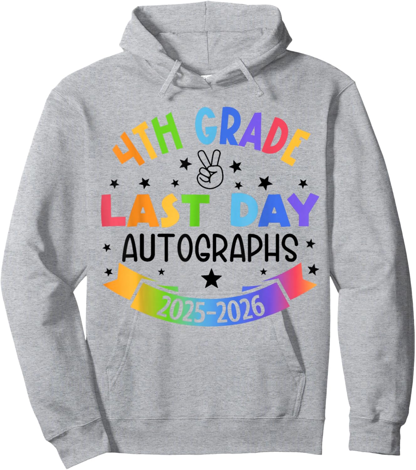 Last Day of School Autograph 4th Grade Graduation Boys Girls Hoodie - Hoodie | Ash