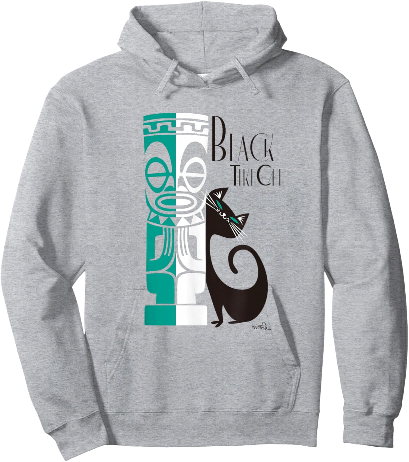 Black Tiki Cat Hoodie - Hoodie | Ash