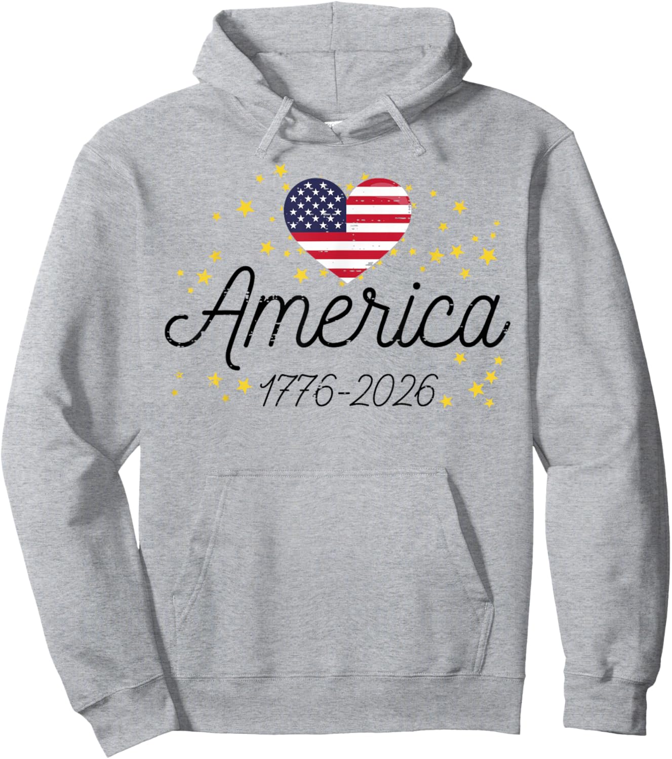 250th Anniversary America Flag Heart 250 Year Women Girls Hoodie - Hoodie | Ash