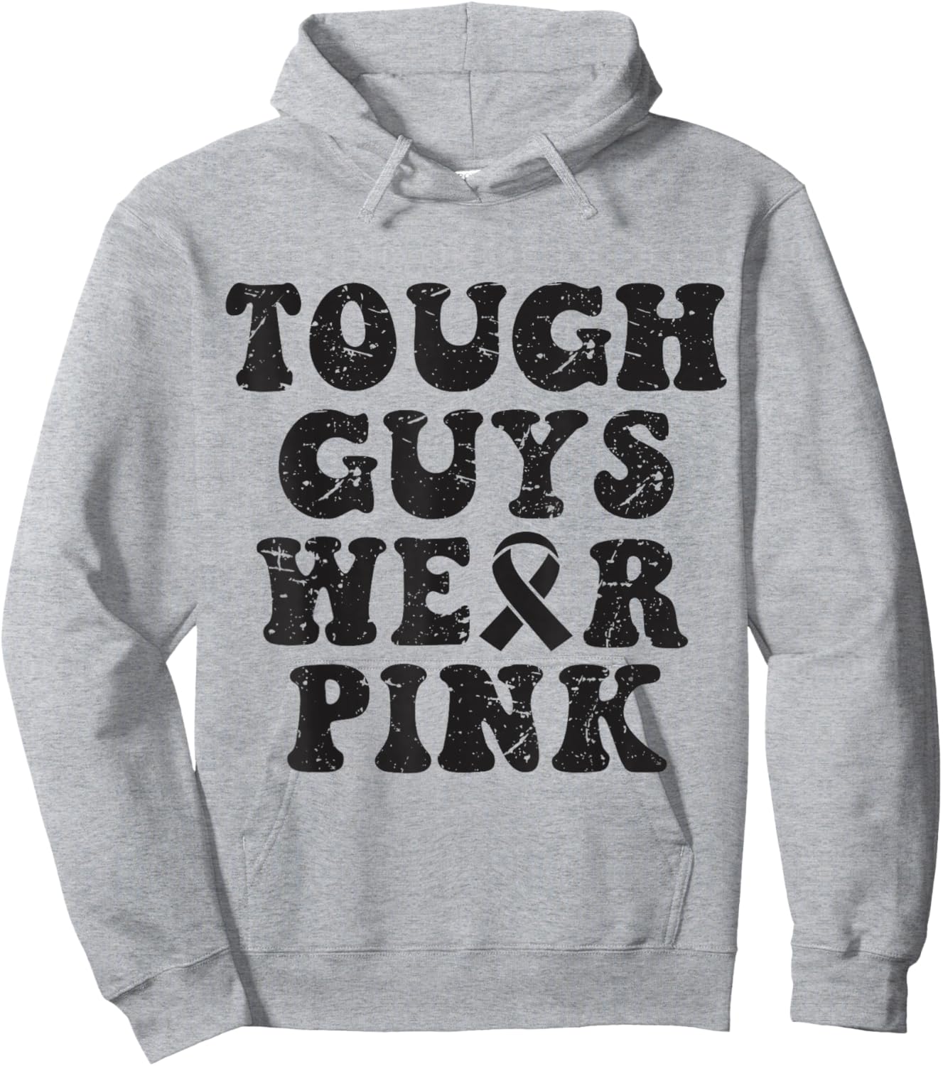Tough Guys Wear Pink Funny Breast Cancer Awareness Men Kids Hoodie - Hoodie | Ash