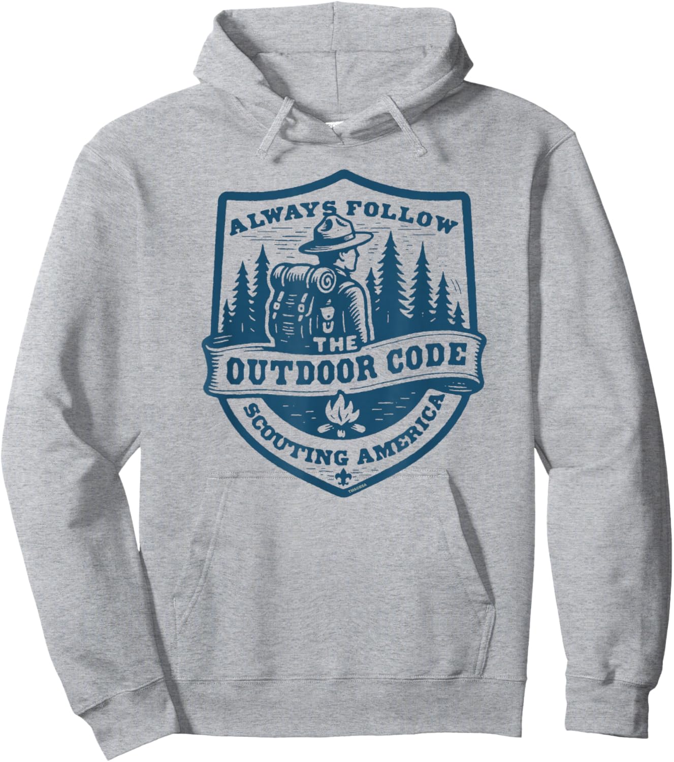 Always Follow The Outdoor Code Retro Scouting Sustainability Hoodie - Hoodie | Ash