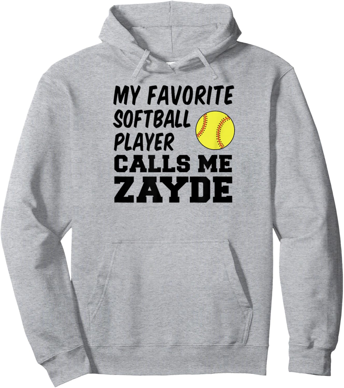My Favorite Softball Player Calls Me Zayde Jewish Grandpa Hoodie - Hoodie | Ash