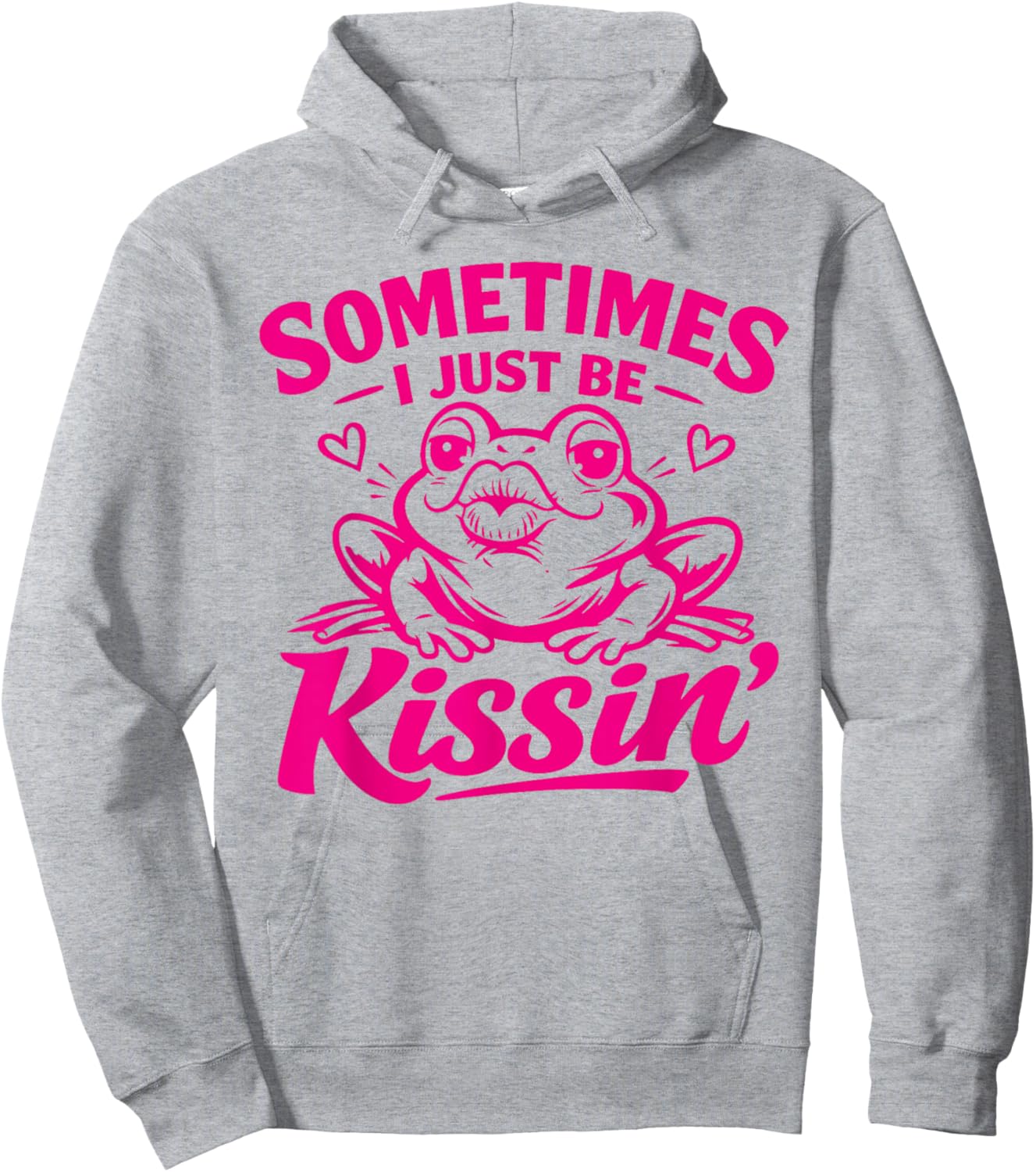 Sometimes I Just Be Kissin' Funny Valentines Day Frog Hoodie - Hoodie | Ash