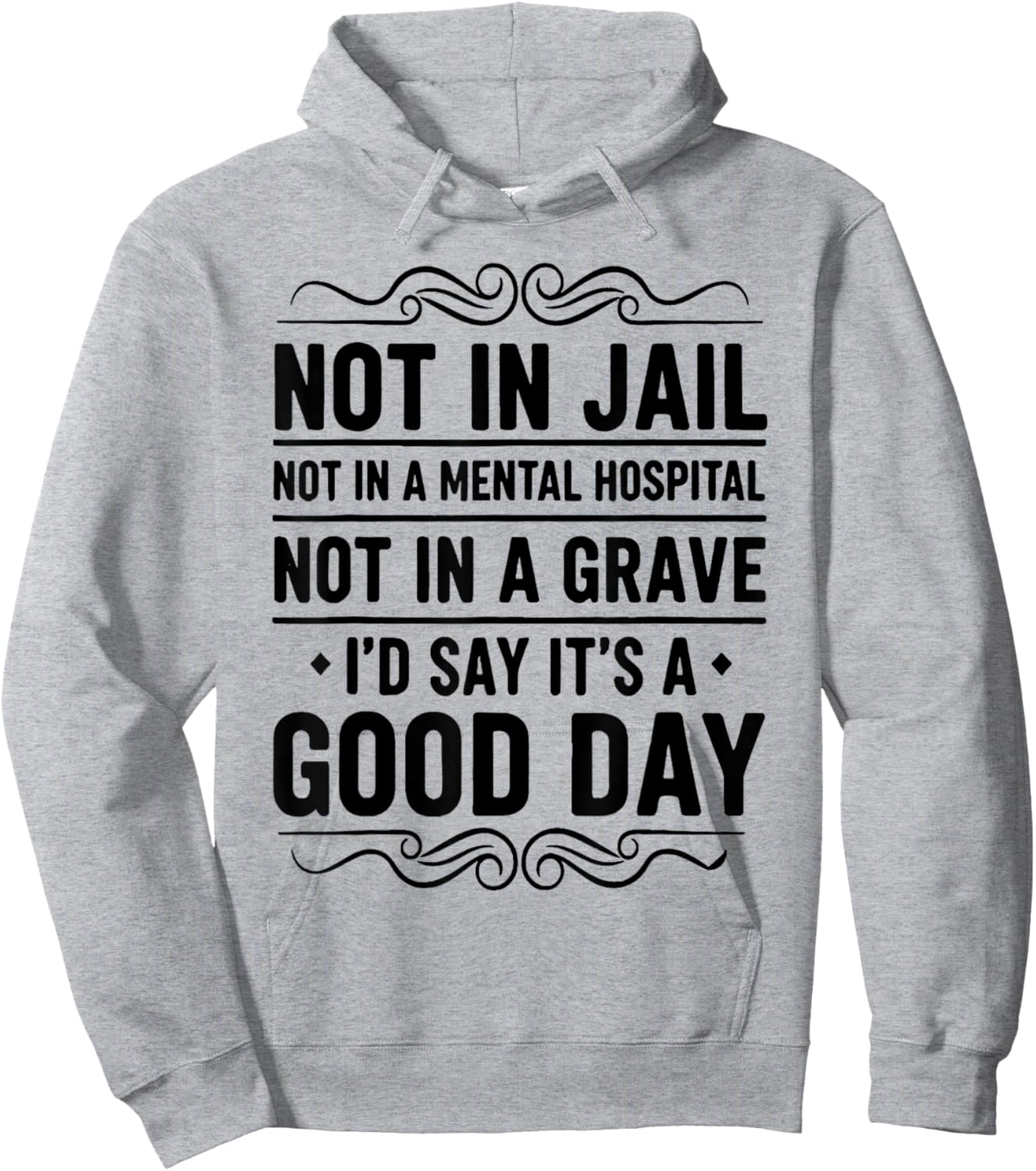 Not in Jail Not in A Mental Hospital Not in A Grave Funny Hoodie - Hoodie | Ash