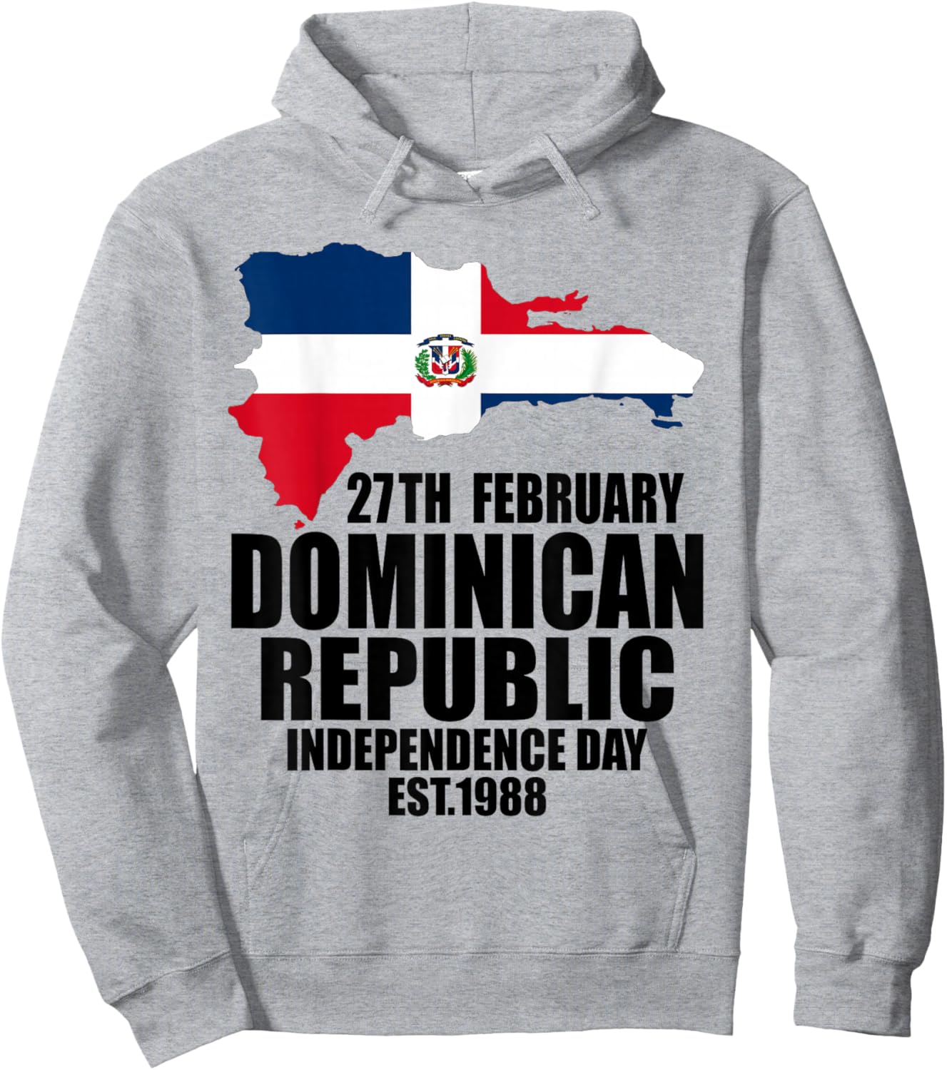 Dominican Republic 182nd Independence Day Dominican Pride Hoodie - Hoodie | Ash