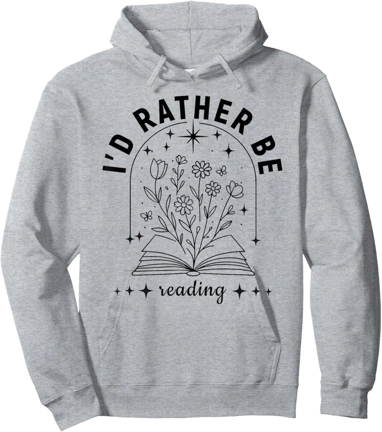I’d Rather Be Reading | Minimal Book Lover Arch Design Hoodie - Hoodie | Ash