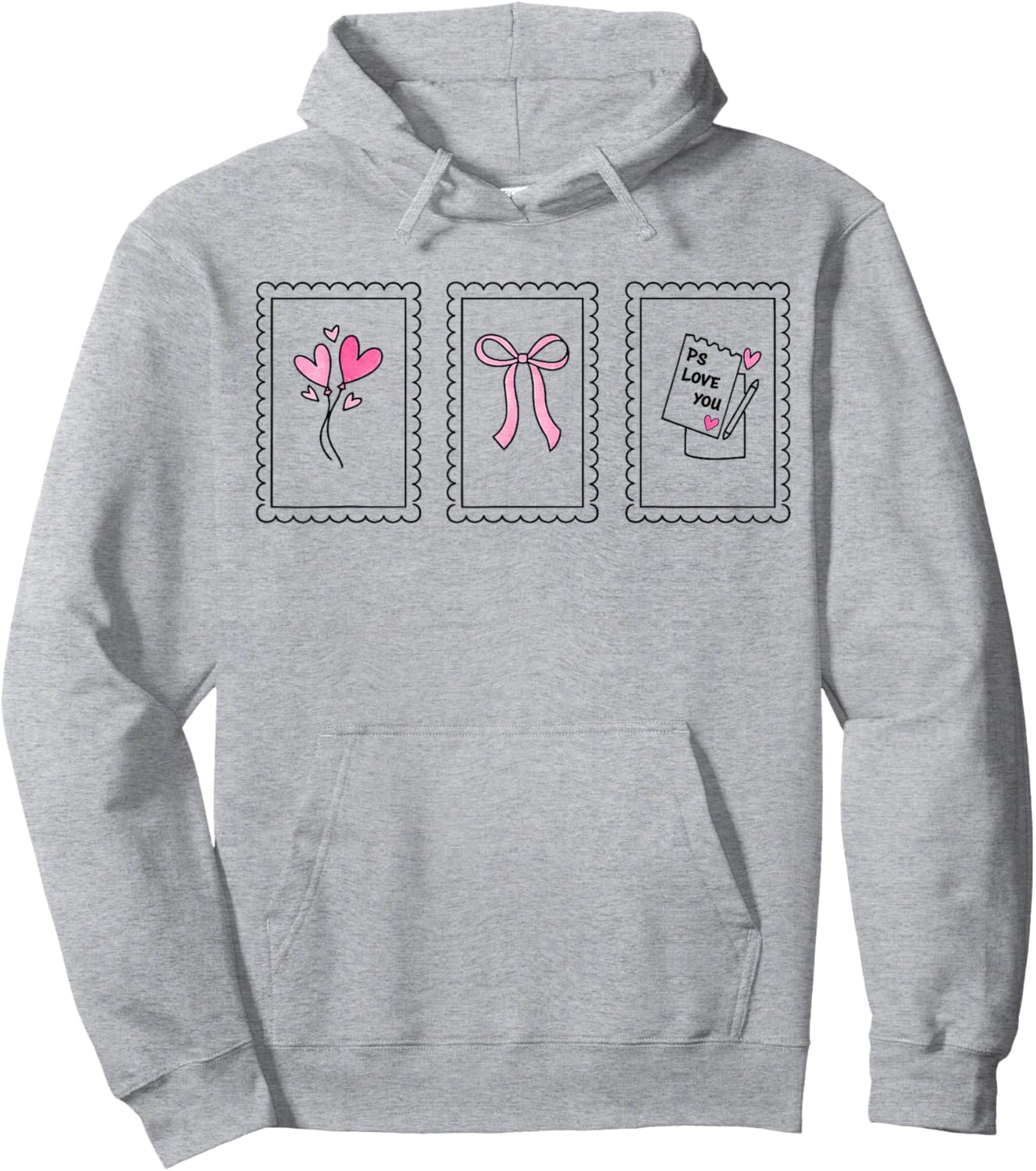 I Love You Day Valentine's Day Purple Heart Women Men Kid Hoodie - Hoodie | Ash