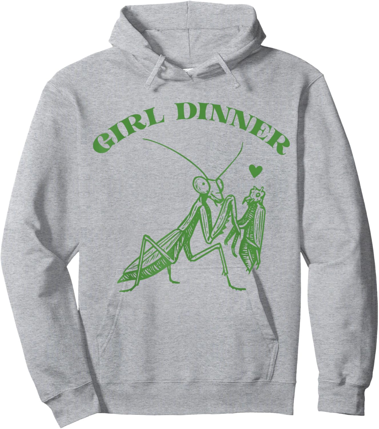 Girl Dinner Vintage Mantis Funny Sarcastic Hoodie - Hoodie | Ash