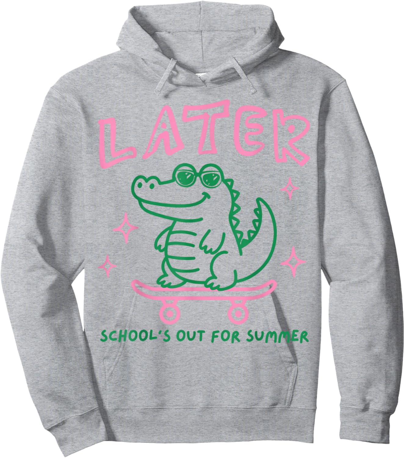 Retro Later Alligator School's Out for Summer Break Teacher Hoodie - Hoodie | Ash