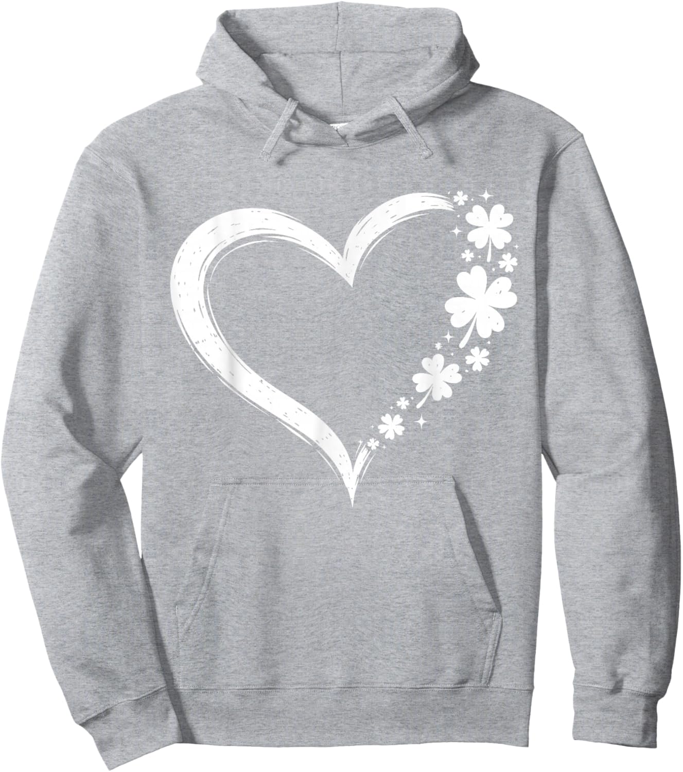 Happy St Patrick's Day Love Heart Shamrock Irish Women Girls Hoodie - Hoodie | Ash
