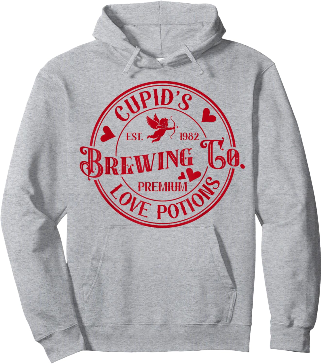 Cupid's Brewing Co Premium Love Potions Vintage Valentines Hoodie - Hoodie | Ash