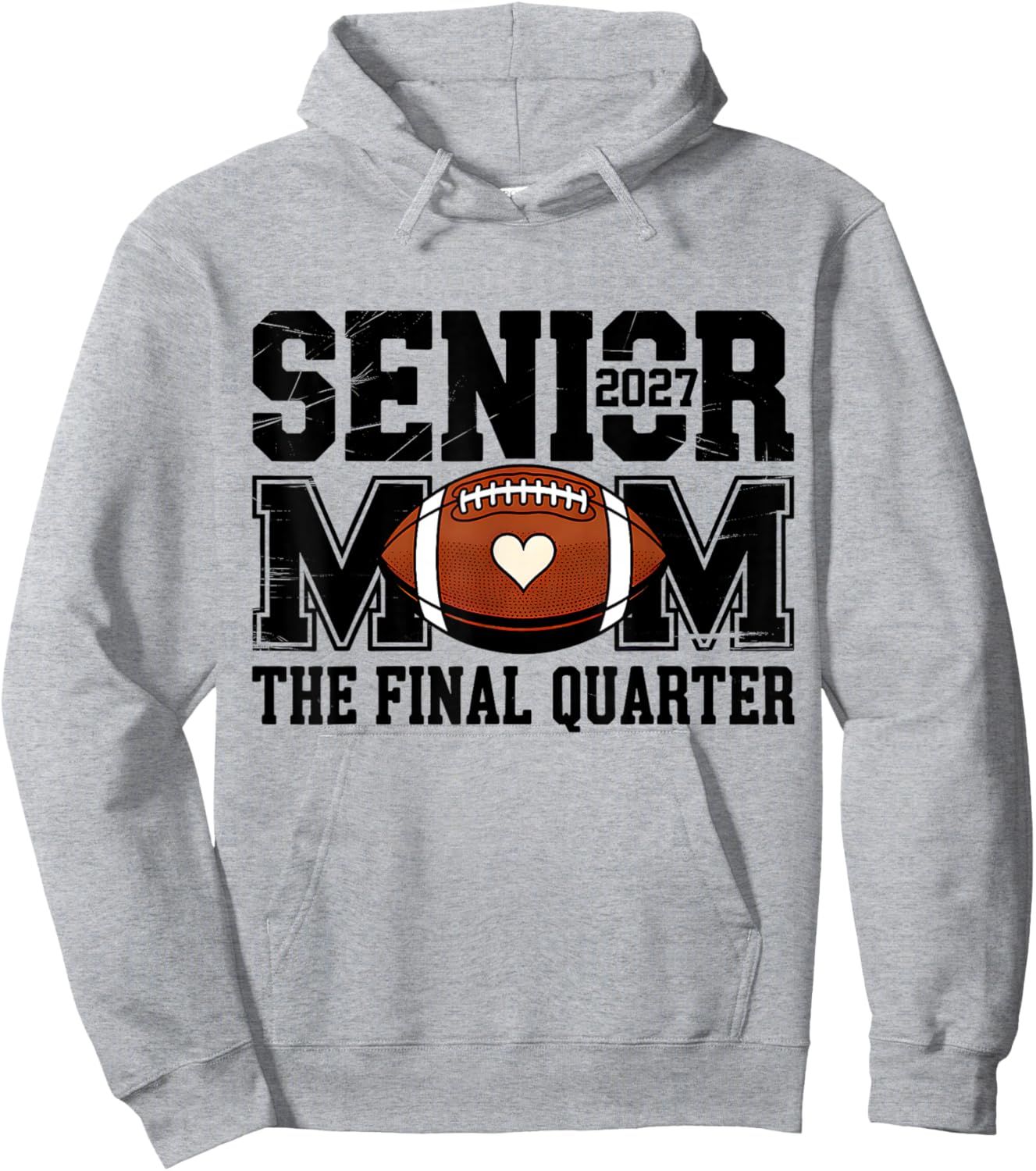 Senior Football Mom Football Mama Game Day Class of 2027 Mom Hoodie - Hoodie | Ash