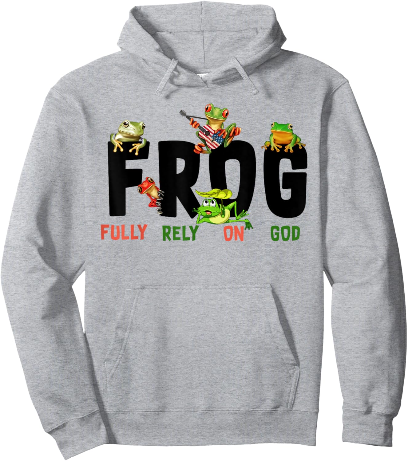 Frog Fully Rely on God Hoodie - Hoodie | Ash