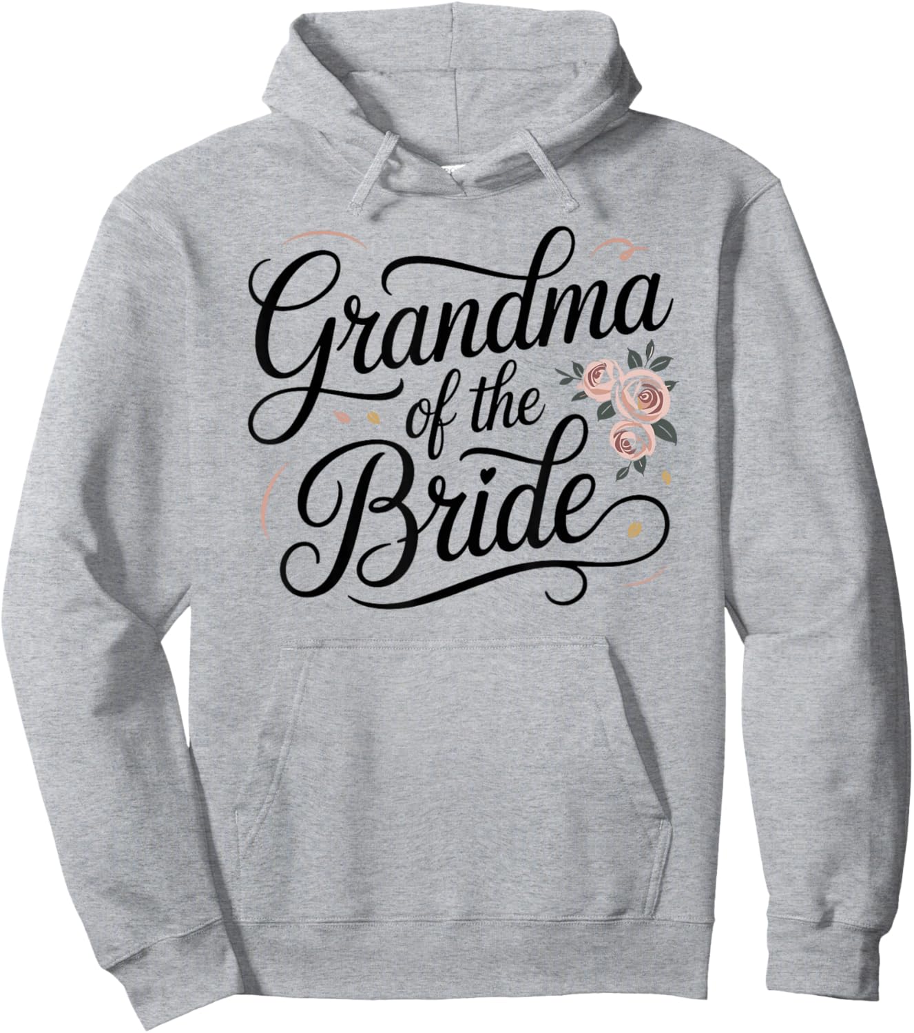 Grandma of The Bride Elegant Floral Wedding Typography Hoodie - Hoodie | Ash