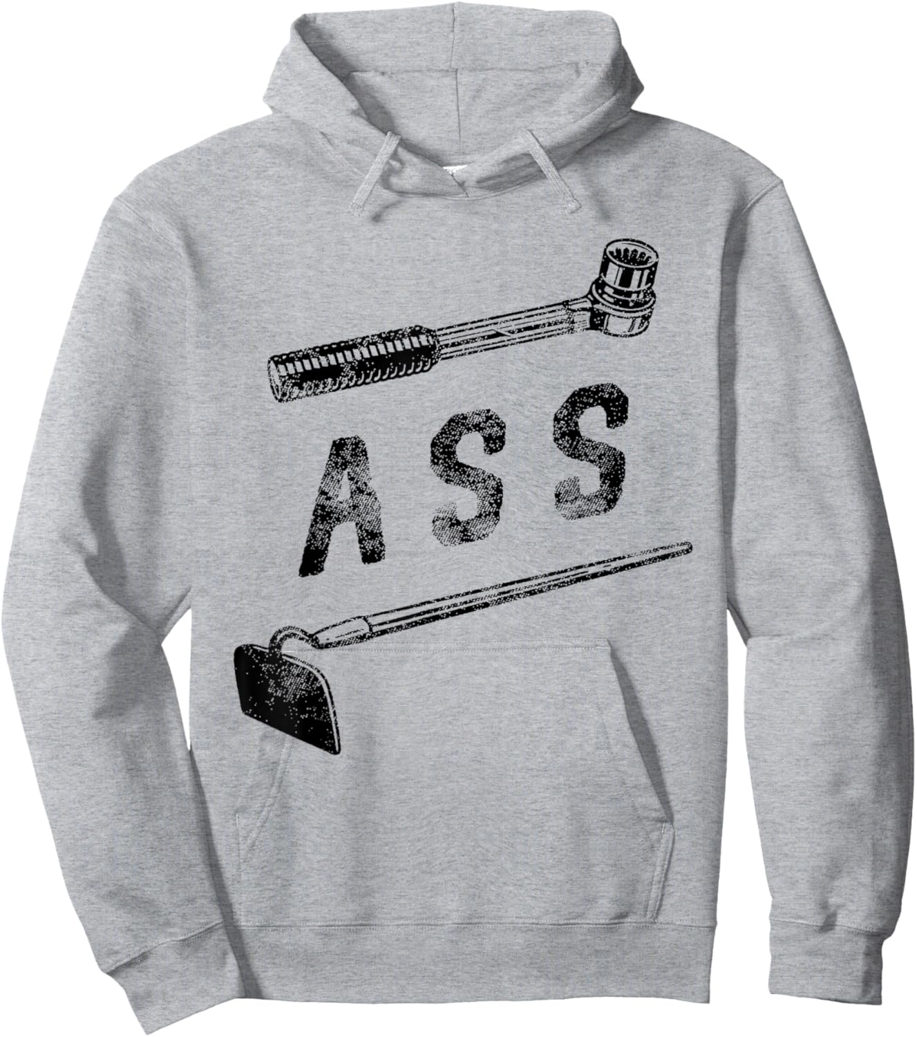 Wrench Rachet Ass Hoe - Funny Distressed Mechanic Gardener Hoodie - Hoodie | Ash