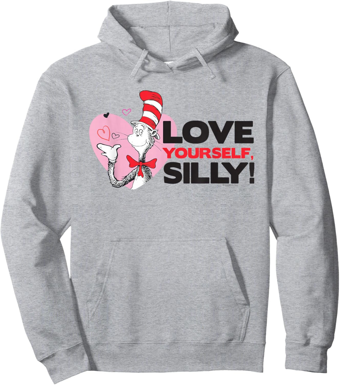 Dr. Seuss Cat in The Hat Love Yourself Officially Licensed Hoodie - Hoodie | Ash