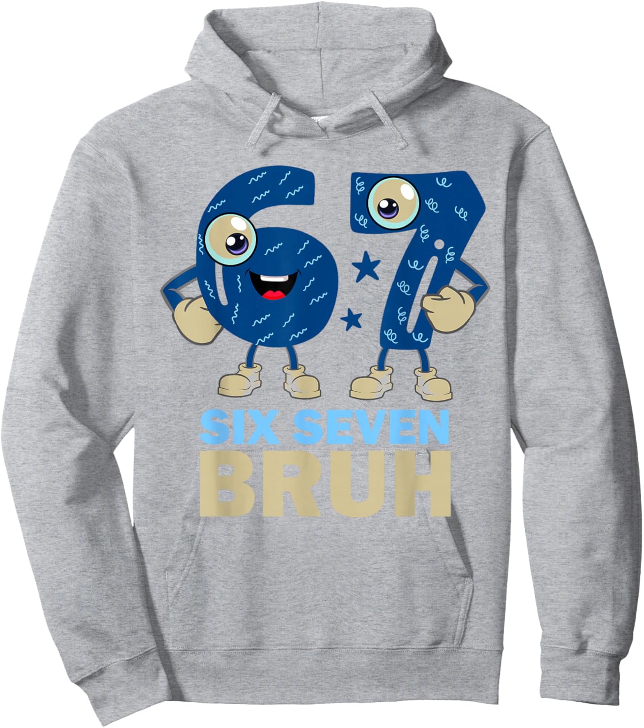 67 Meme 6 7 Numbers Designs Six Seven Bruh Funny Boys Kids Hoodie - Hoodie | Ash