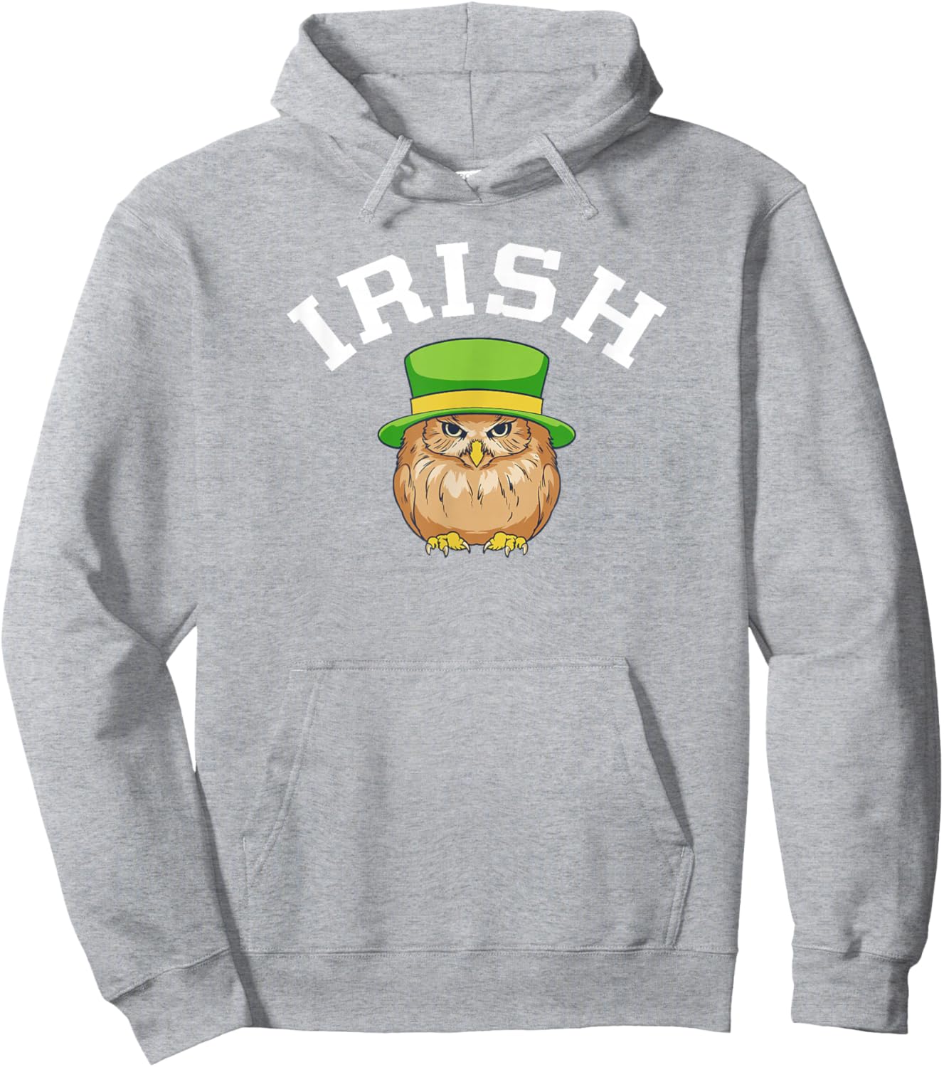 Irish Owl St Patricks Day Ireland Pride Graphic Green Hoodie - Hoodie | Ash