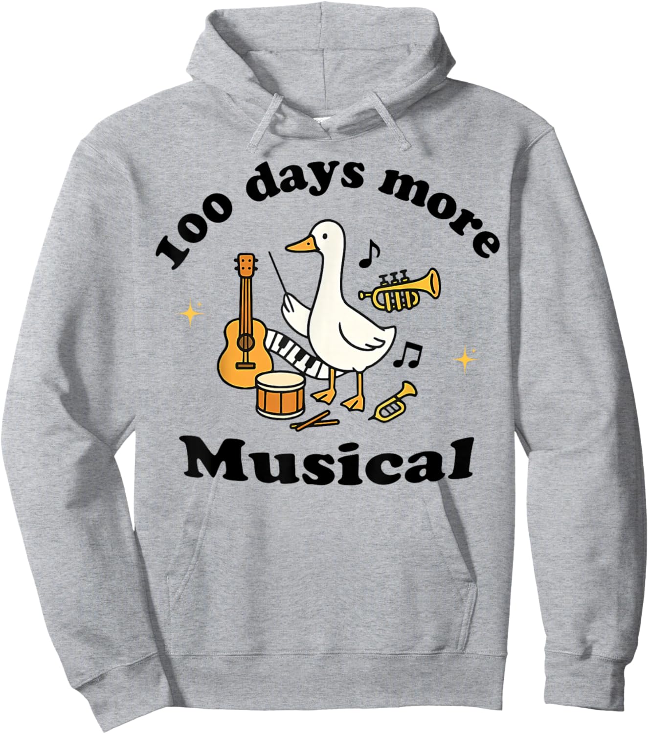 100 Days More Musical Funny Goose Teacher Music Classroom Hoodie - Hoodie | Ash