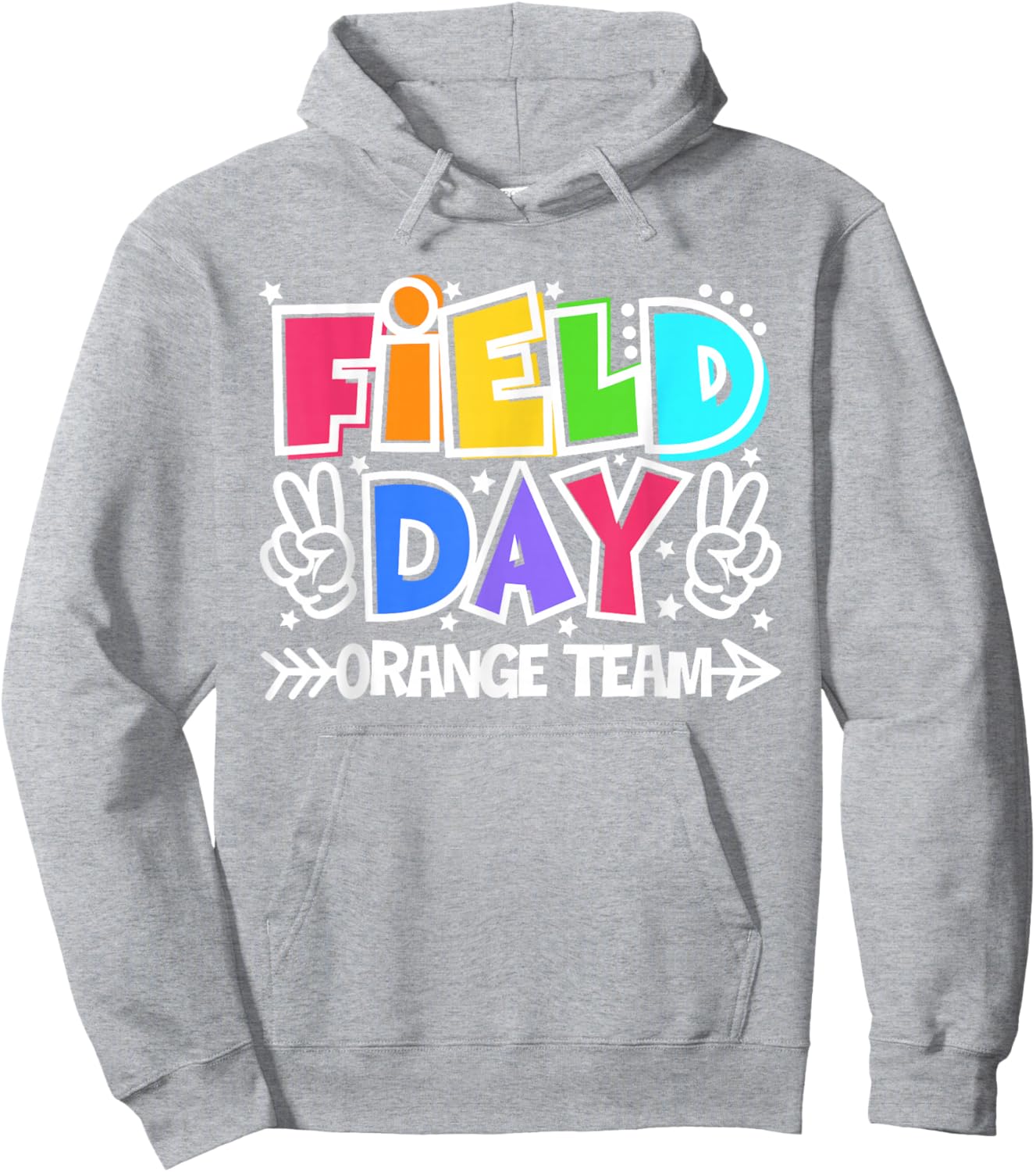 Orange Team Just Here for Field Day Fun Day 2026 Teacher Kid Hoodie - Hoodie | Ash