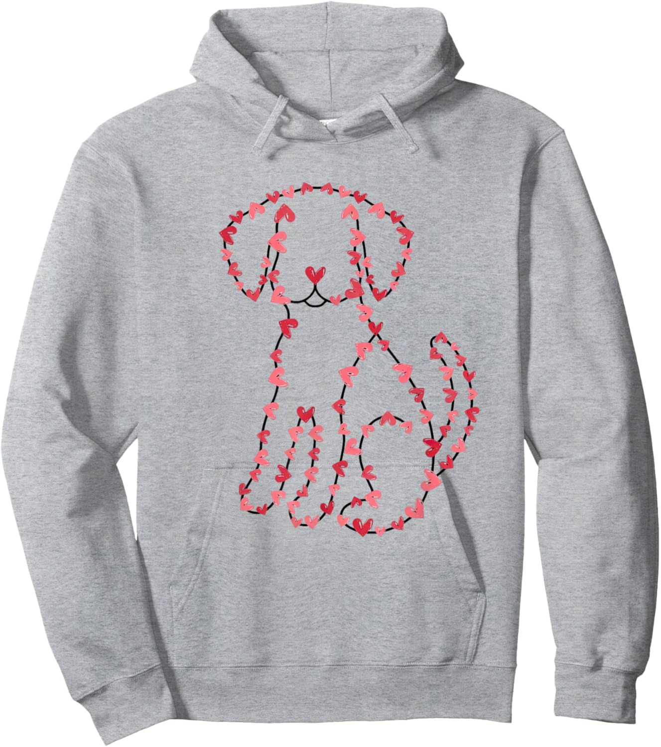 Dog Valentines Day Heart Love Puppy Dog Lover Women Girls Hoodie - Hoodie | Ash