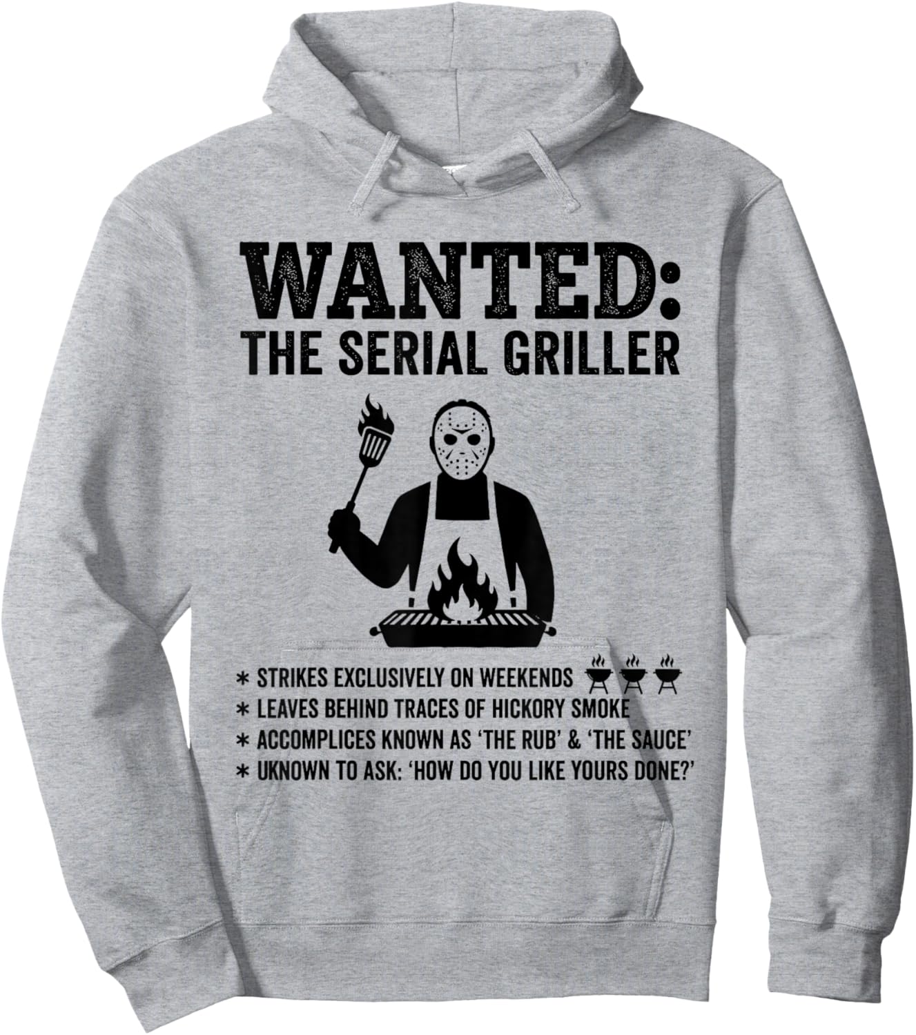 Funny Wanted the Serial Griller Barbecue Pitmaster Grill BBQ Hoodie - Hoodie | Ash