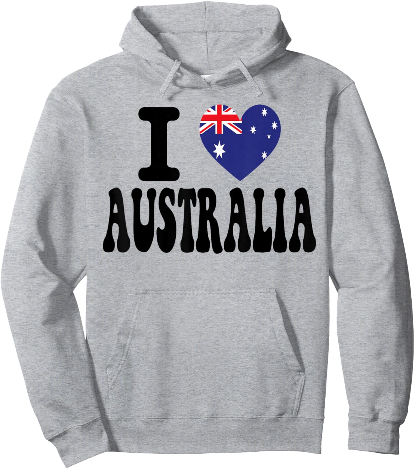 I Love Australia Heart Flag Retro Travel Souvenir Hoodie - Hoodie | Ash