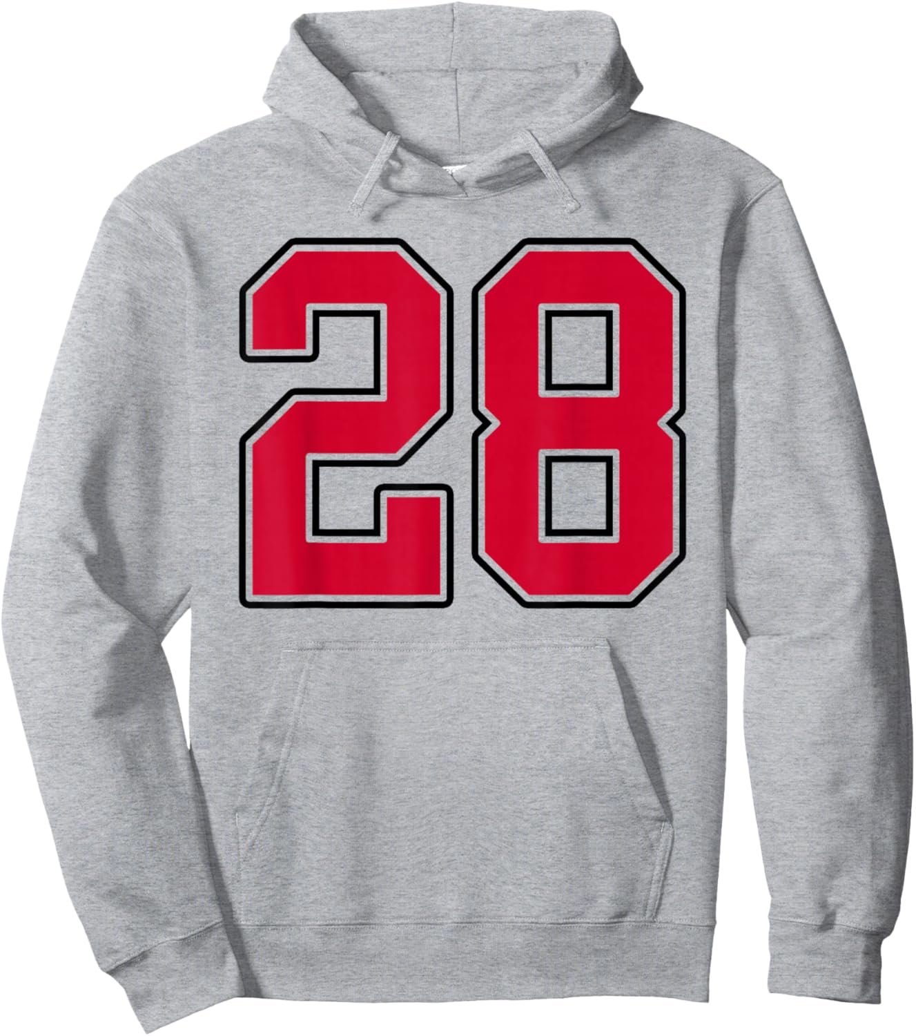 Red and Black Number 28 Jersey Player Uniform #28 Hoodie - Hoodie | Ash
