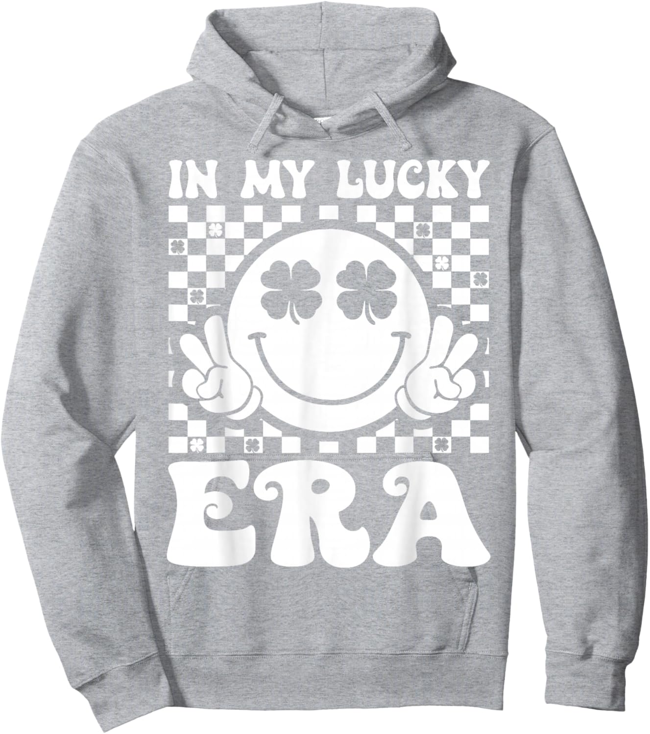 Groovy in My Lucky Era St Patricks Day Shamrock Men Women Hoodie - Hoodie | Ash