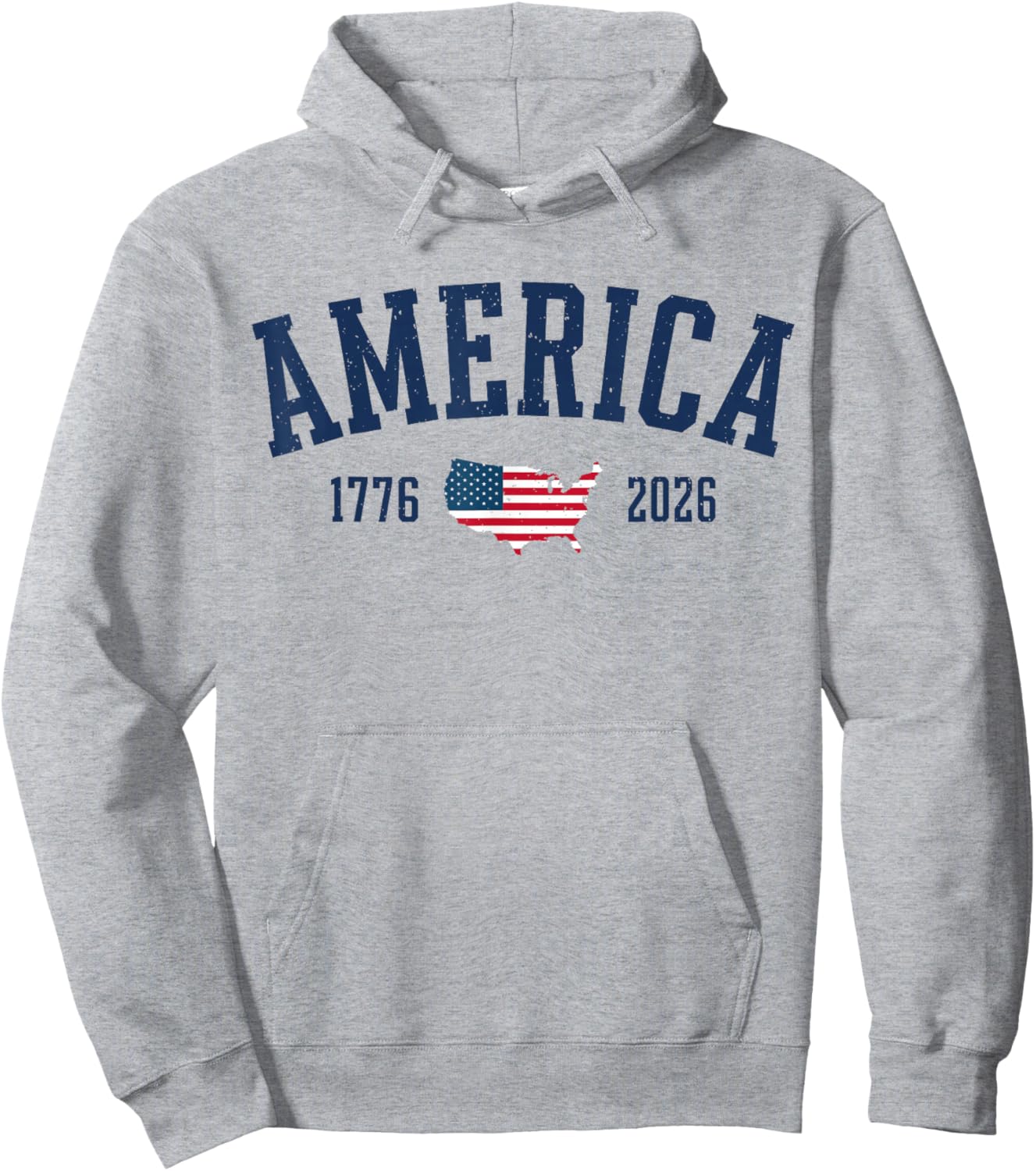 4th of July American Flag Vintage 250 Years 1776 2026 USA Hoodie - Hoodie | Ash