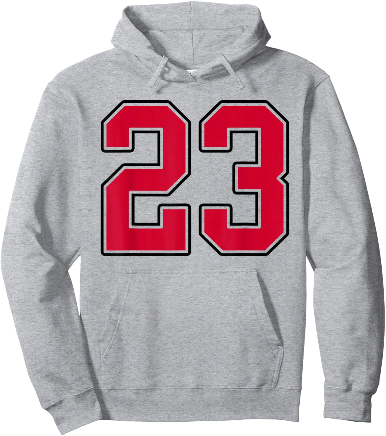 Red and Black Number 23 Jersey Player Uniform #23 Hoodie - Hoodie | Ash
