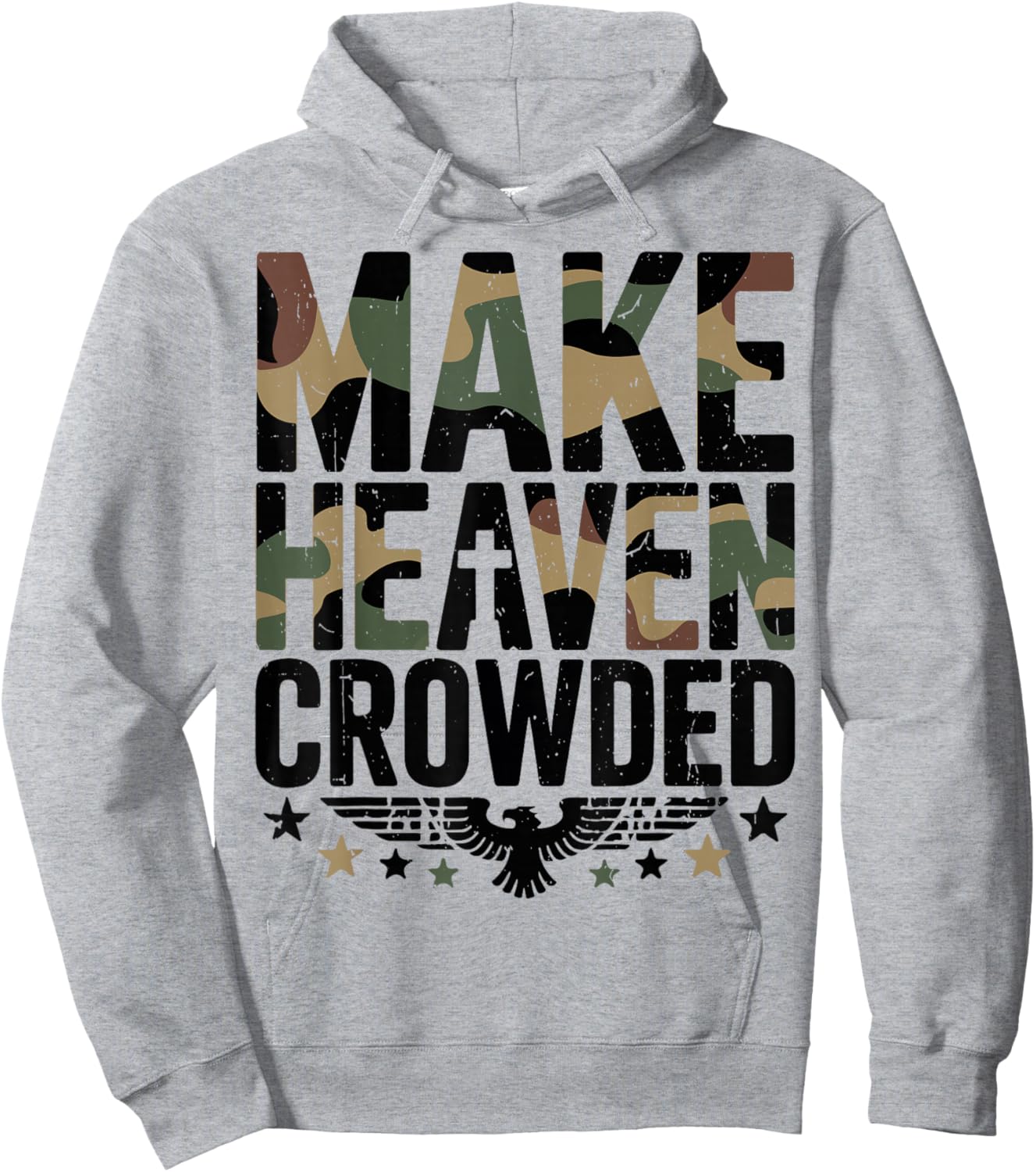 Youth Make Heaven Crowded Camouflage Jesus Camo Christian Hoodie - Hoodie | Ash