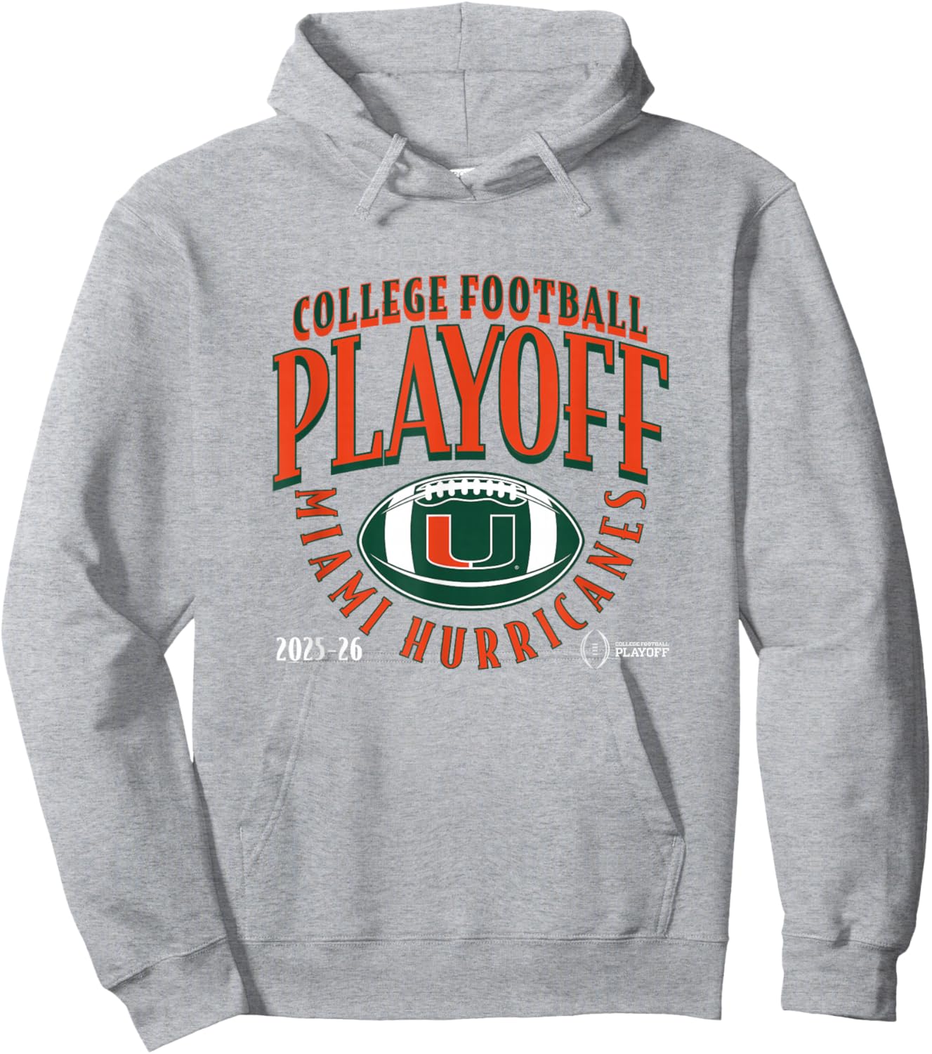 Miami Hurricanes College Football Playoff Curve 2025 Hoodie - Hoodie | Ash