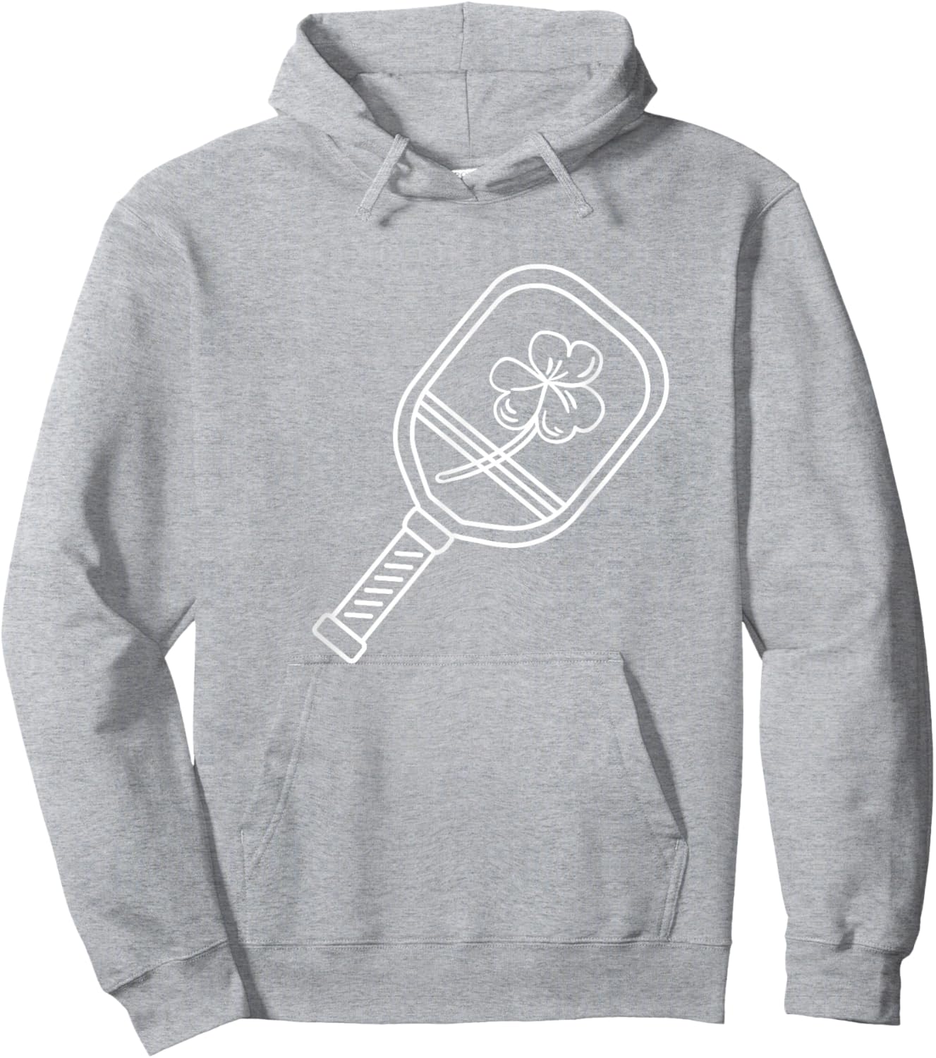 Pickleball Paddle Lucky St. Patrick's Day Shamrock Hoodie - Hoodie | Ash