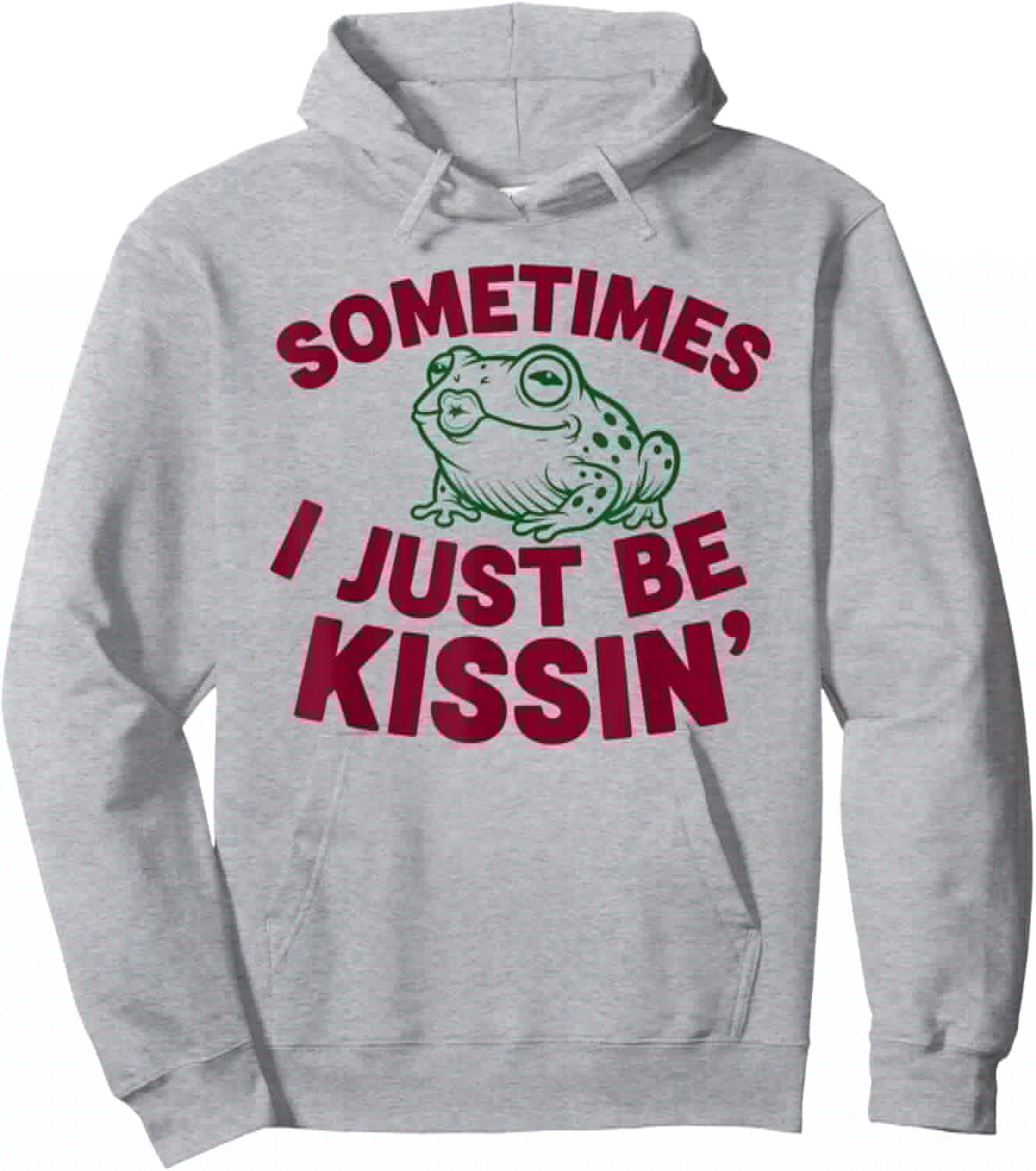 Sometimes I Just Be Kissin' Funny Valentines Day Frog Hoodie - Hoodie | Ash