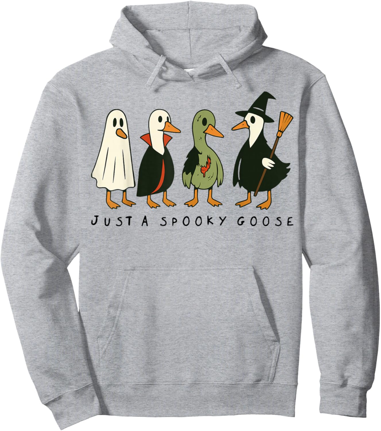 Just A Spooky Goose Halloween Silly Goose Funny Halloween Hoodie - Hoodie | Ash