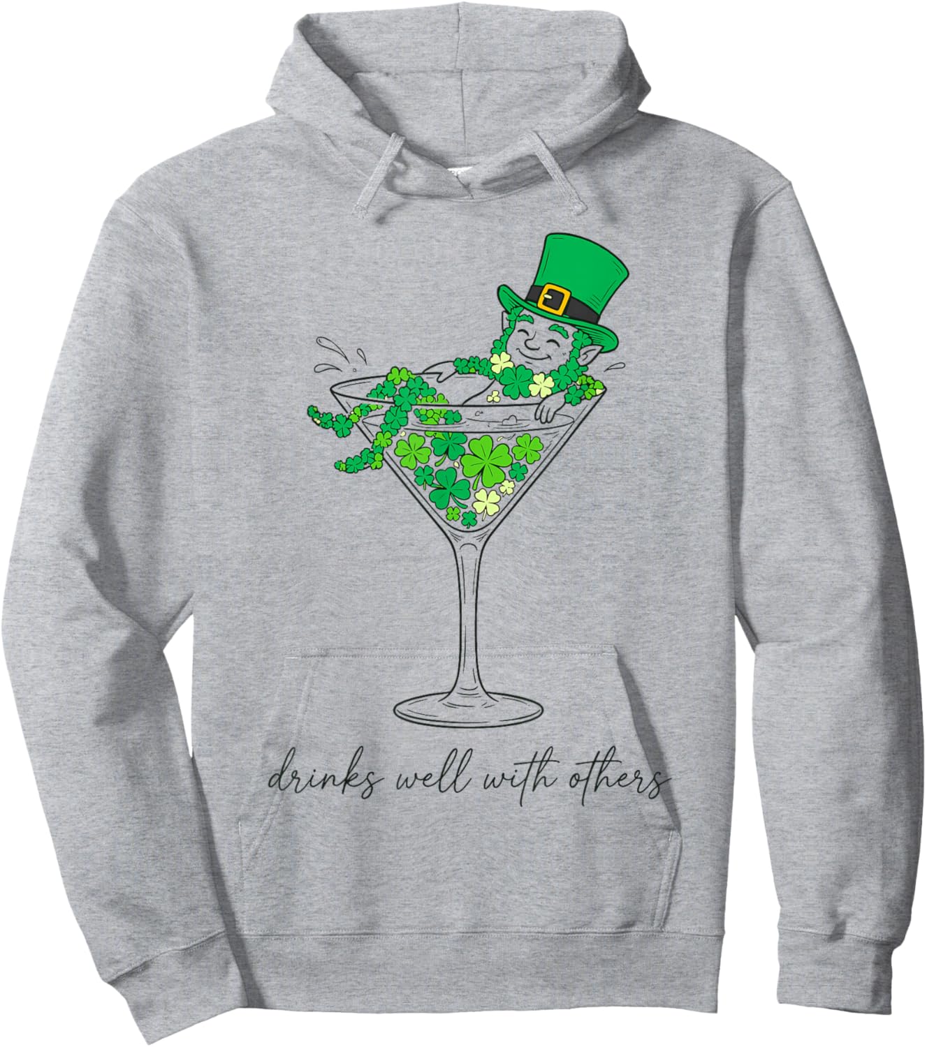 Leprechaun Cocktail Irish Party Funny St Patricks Day Women Hoodie - Hoodie | Ash
