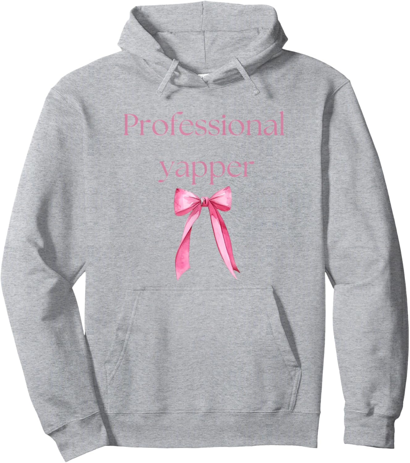Professional Yapper Cute Pink Bow Design Hoodie - Hoodie | Ash
