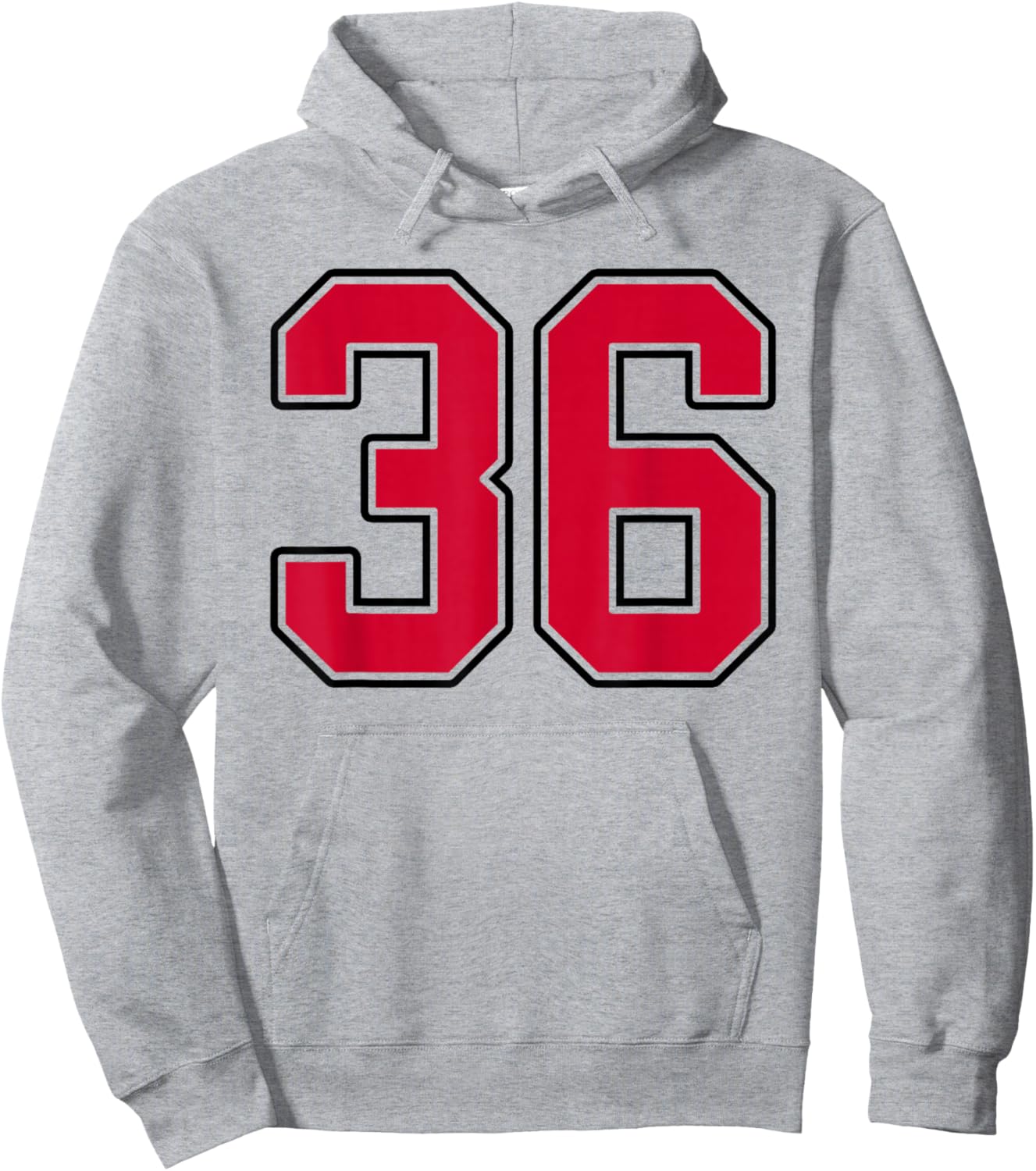Red and Black Number 36 Jersey Player Uniform #36 Hoodie - Hoodie | Ash