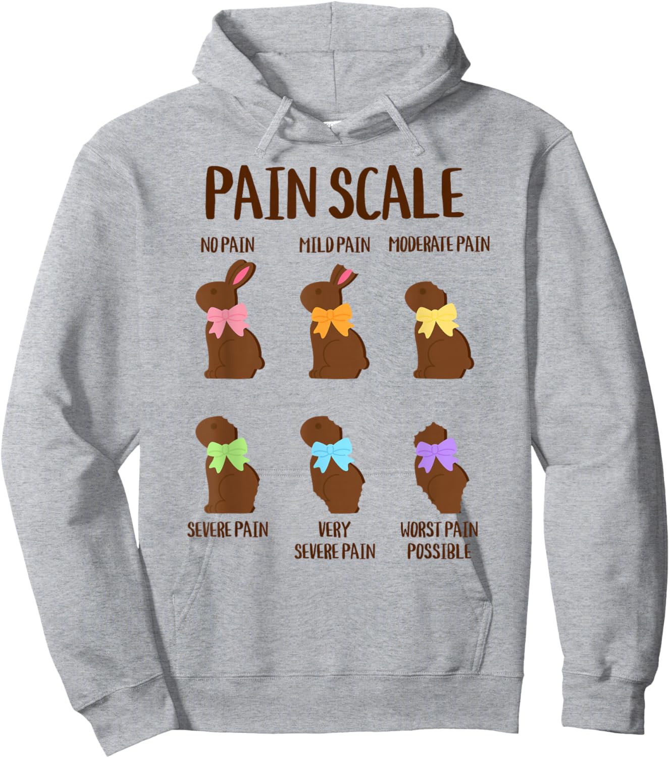 Easter Bunny Pain Scale Chart, Funny Registered Nurse Humor Hoodie - Hoodie | Ash