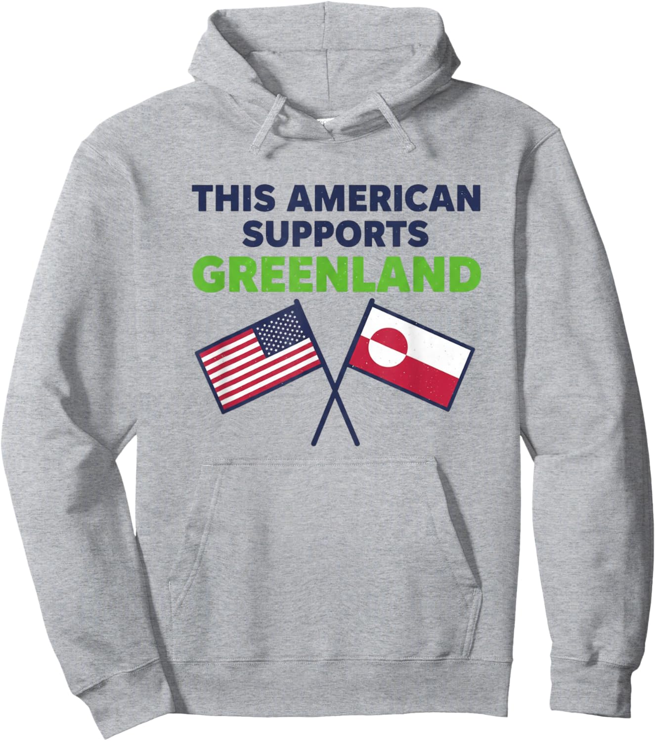 This American Supports Greenland Hoodie - Hoodie | Ash