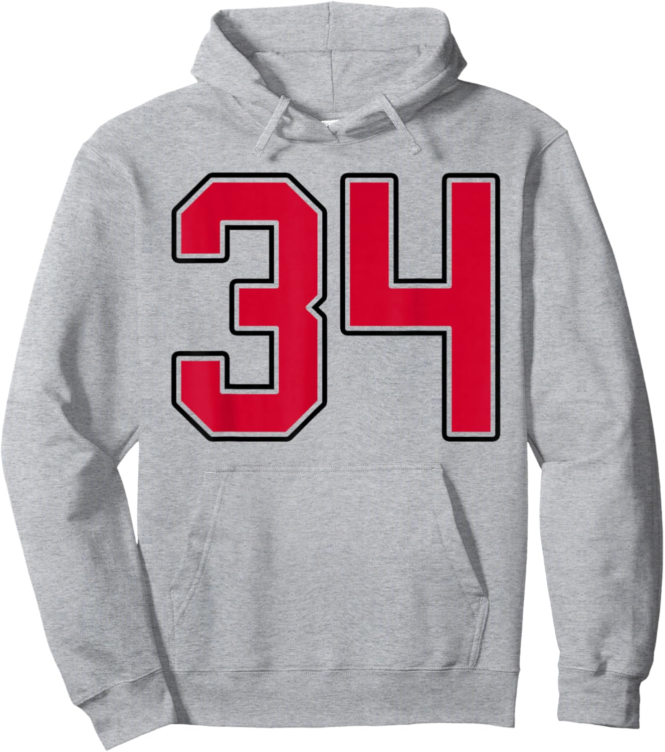 Red and Black Number 34 Jersey Player Uniform #34 Hoodie - Hoodie | Ash