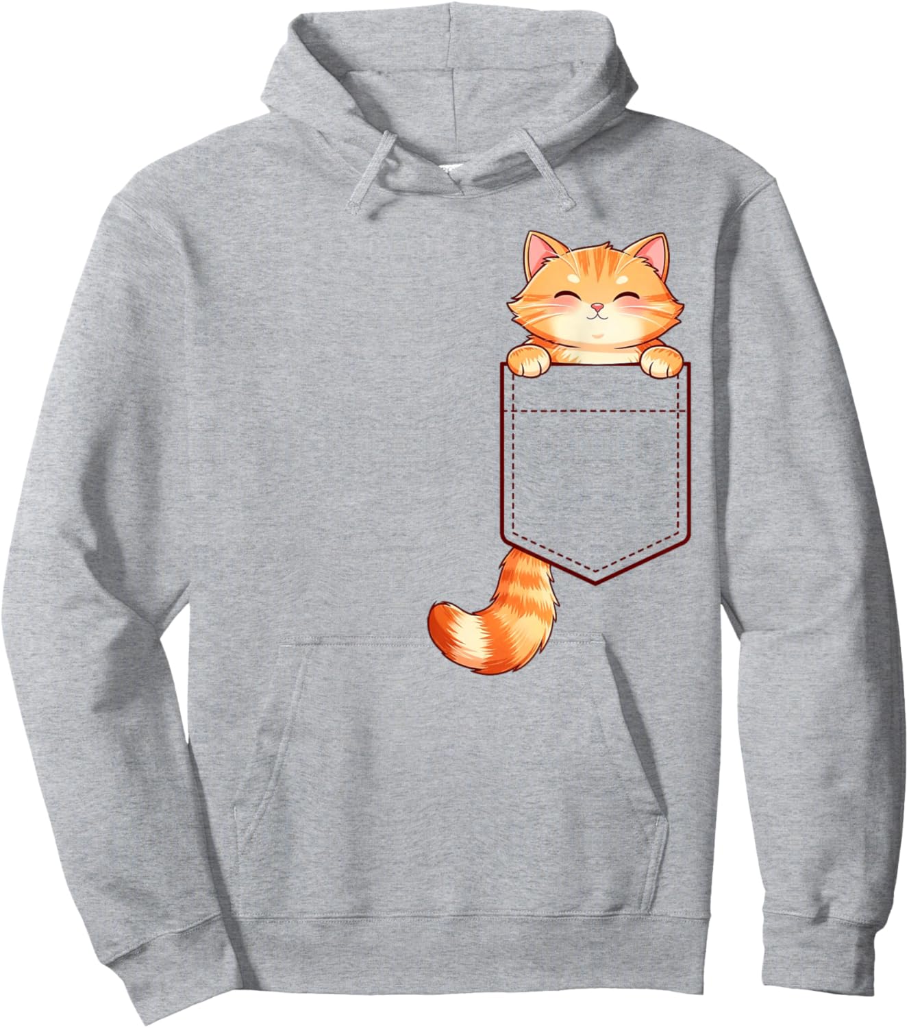 Funny Orange Ginger Tabby Cat Feline Lover Men Hoodie - Hoodie | Ash