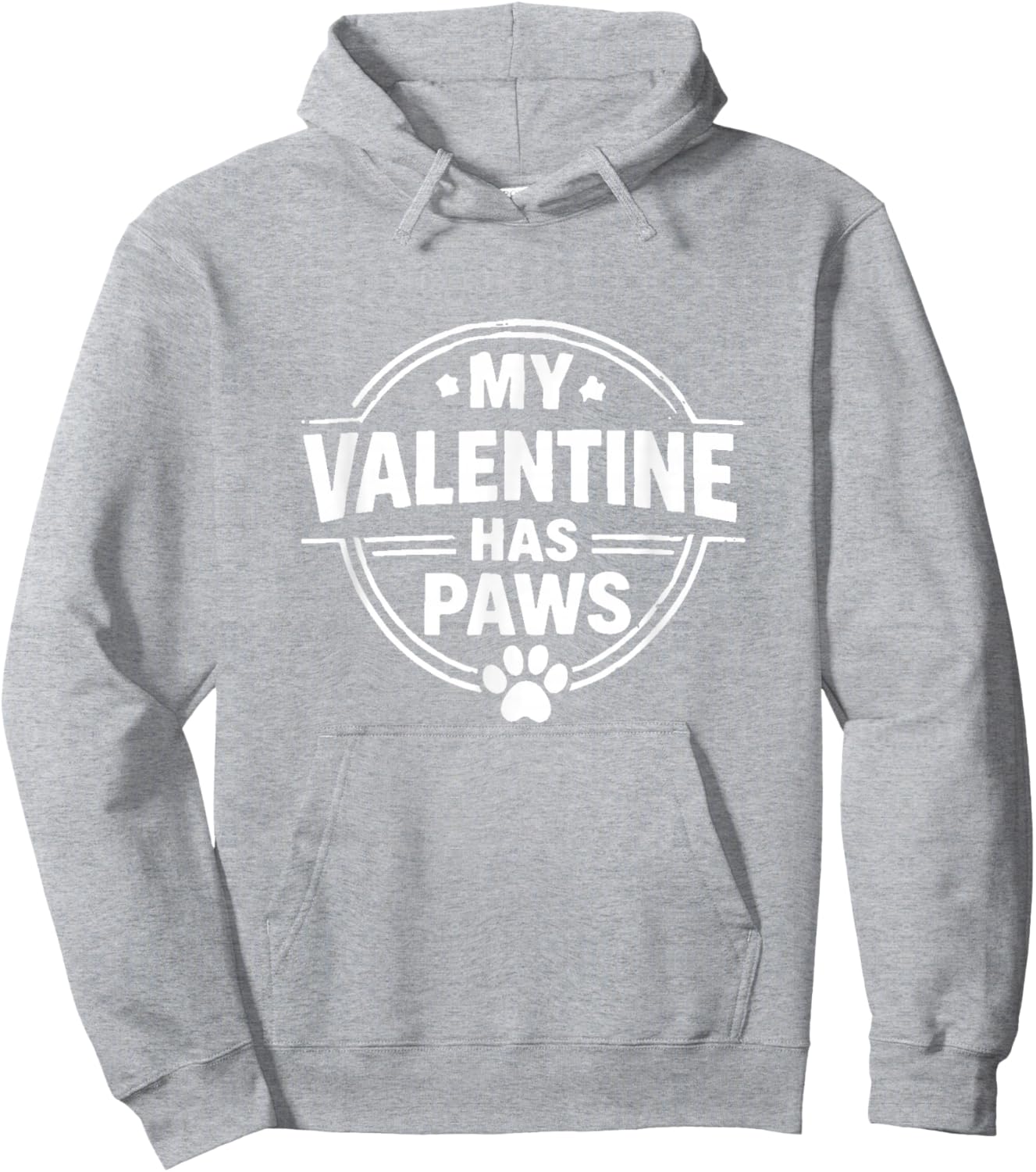 My Valentine Has Paws Shirt – Funny Dog Lover Gift Hoodie - Hoodie | Ash